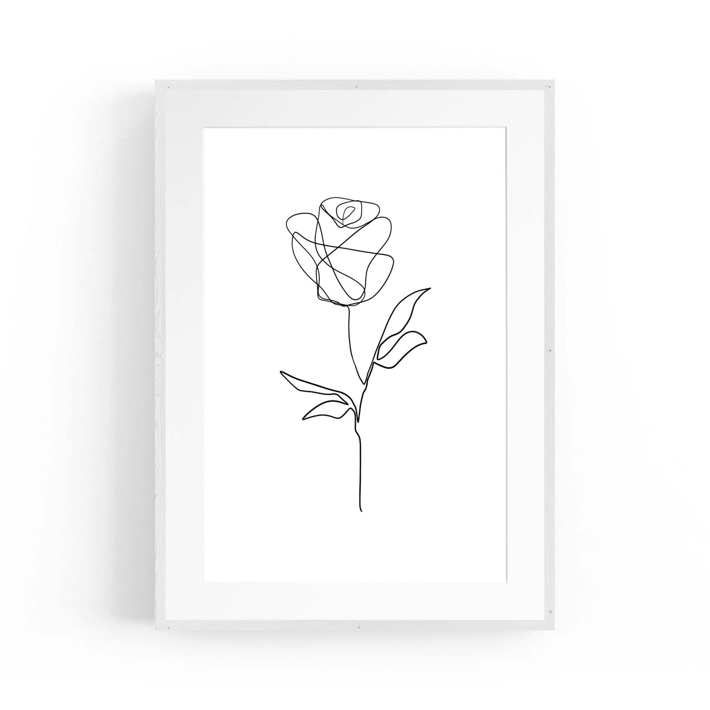 Minimal Line Flower Drawing Wall Art #2 - The Affordable Art Company