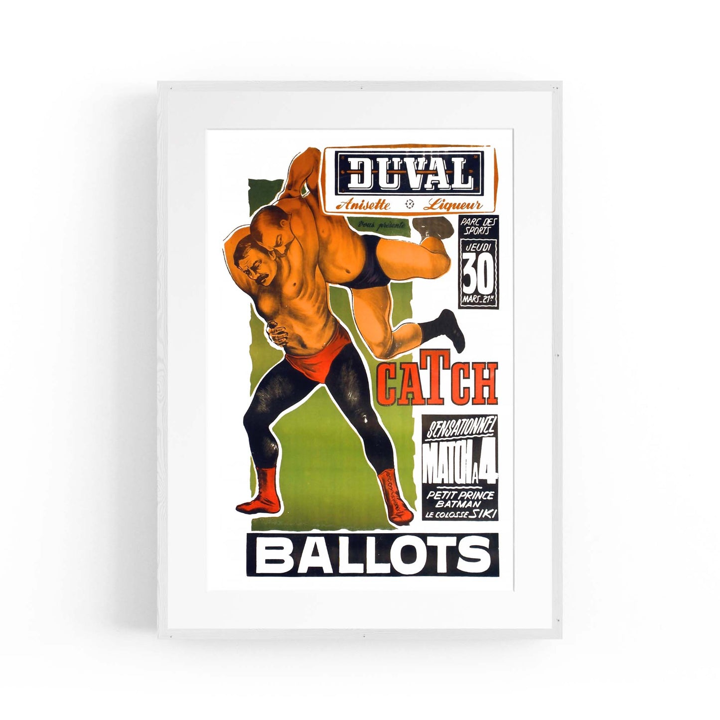 Duval French Wrestling Vintage Sports Advert Wall Art - The Affordable Art Company