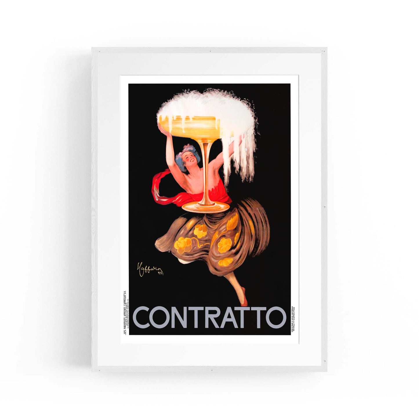 Vintage Contratto Advert Italian Restaurent Wall Art - The Affordable Art Company
