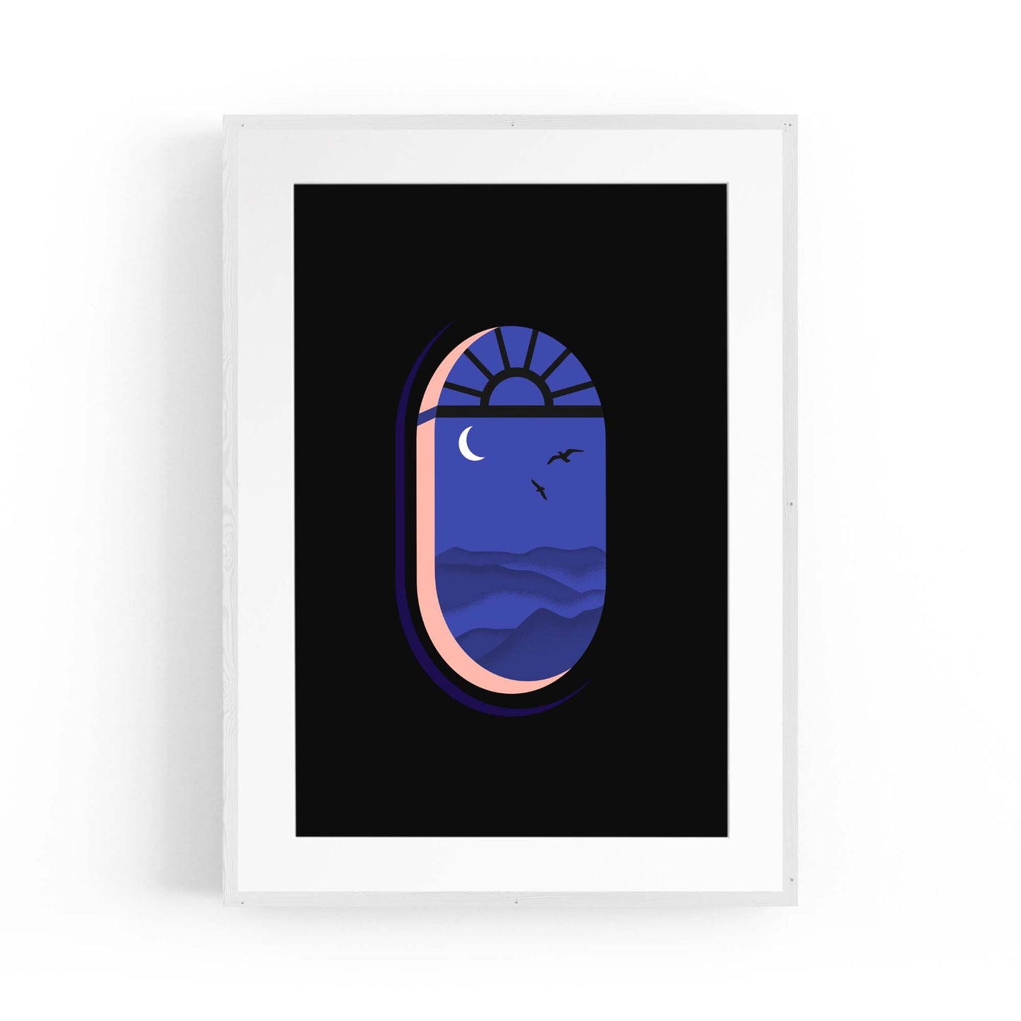 Retro Evening Window Minimal Wall Art - The Affordable Art Company