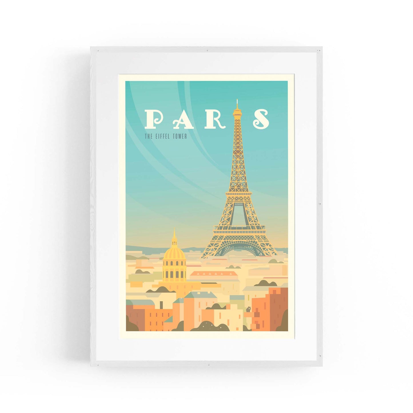 Retro Paris France Vintage Travel European Wall Art - The Affordable Art Company