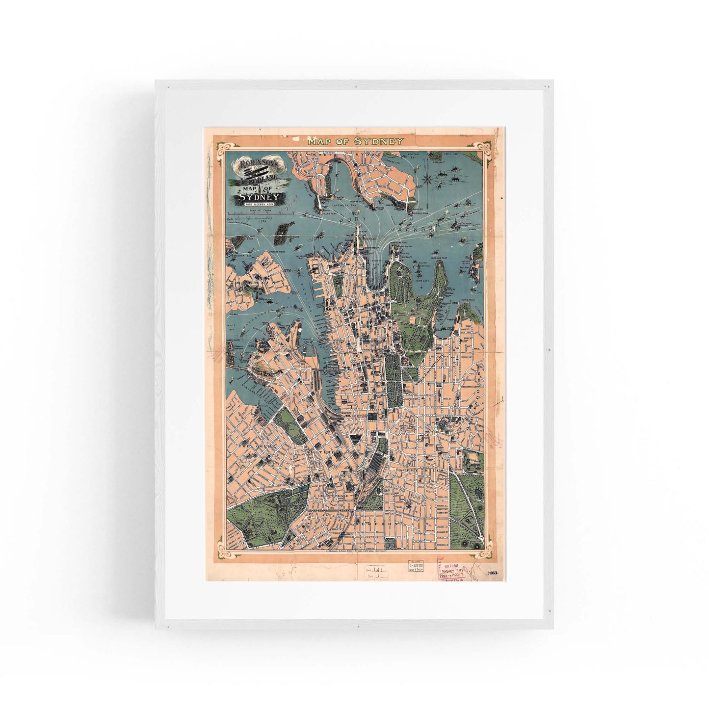 Sydney Vintage Map Australian Old Wall Art #1 - The Affordable Art Company