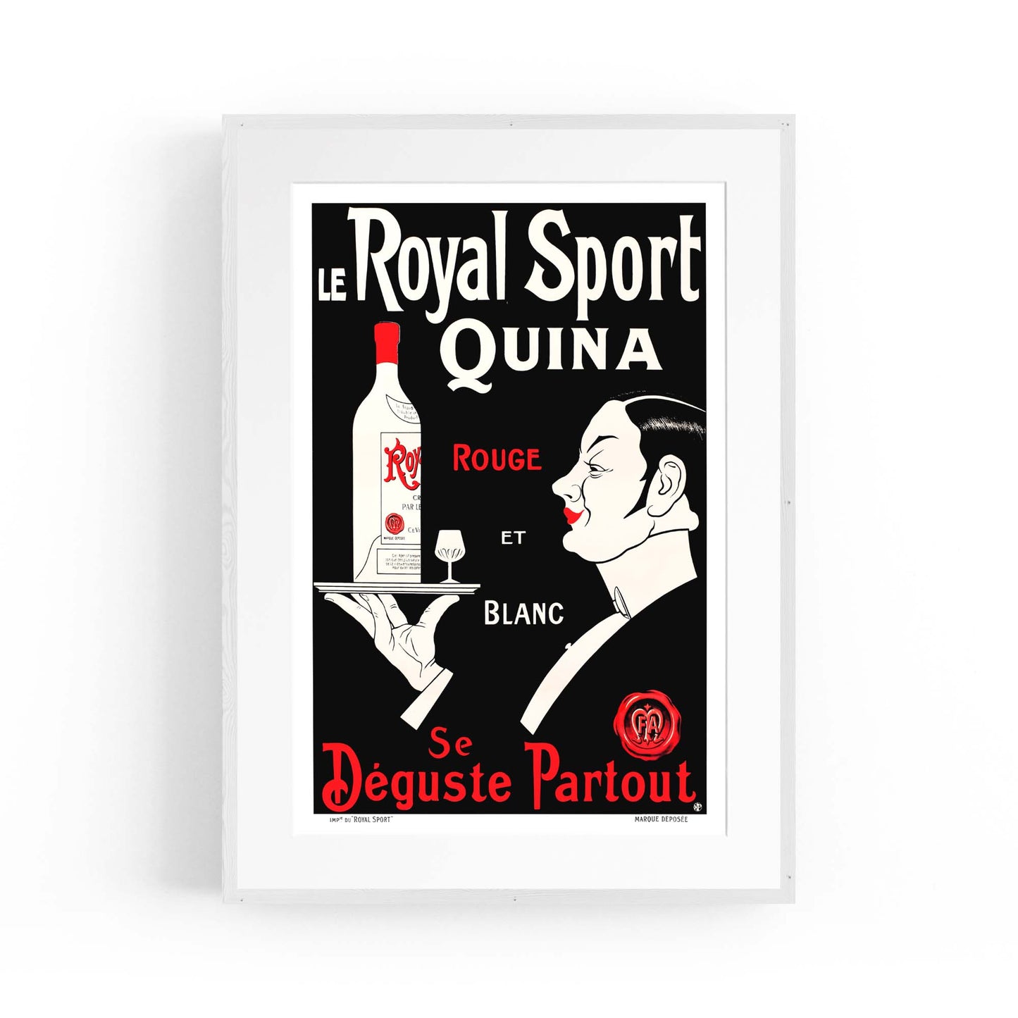 French Le Royal Wine Vintage Advert Cafe Wall Art - The Affordable Art Company