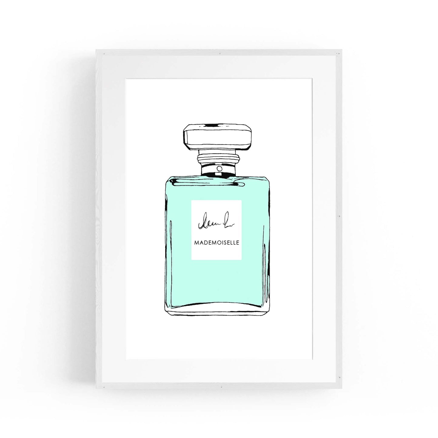 Green Minimal Perfume Bottle Fashion Wall Art - The Affordable Art Company