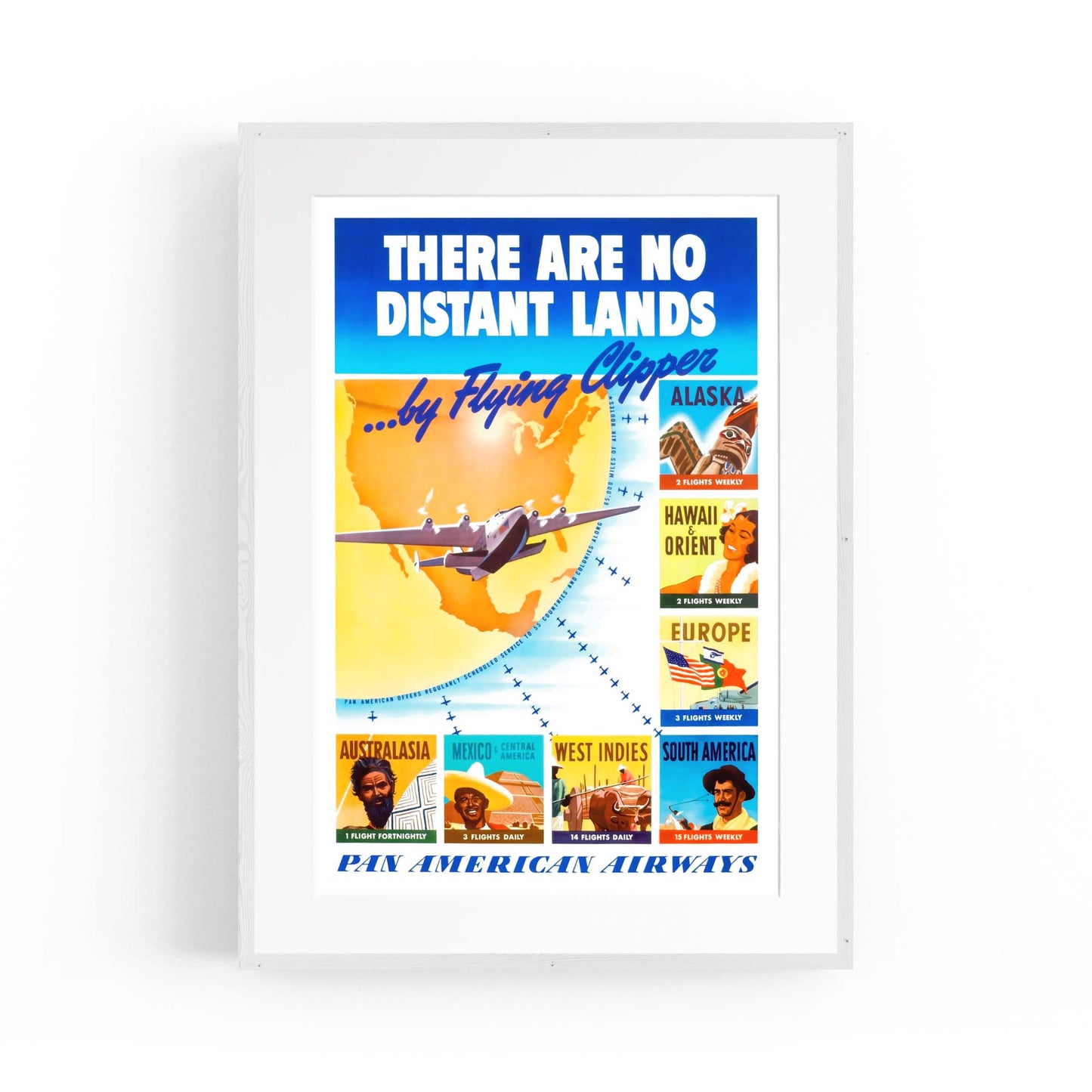 Pan American Airways "Distant Lands" Vintage Travel Advert Wall Art - The Affordable Art Company