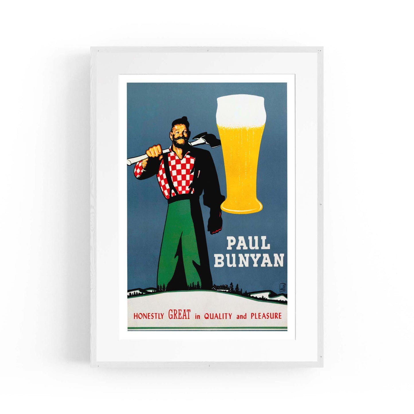Paul Bunyan Vintage Beer Advert Wall Art - The Affordable Art Company