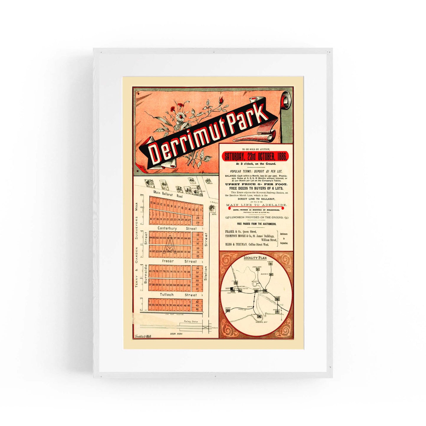 Derrimut Melbourne Vintage Real Estate Advert Art - The Affordable Art Company