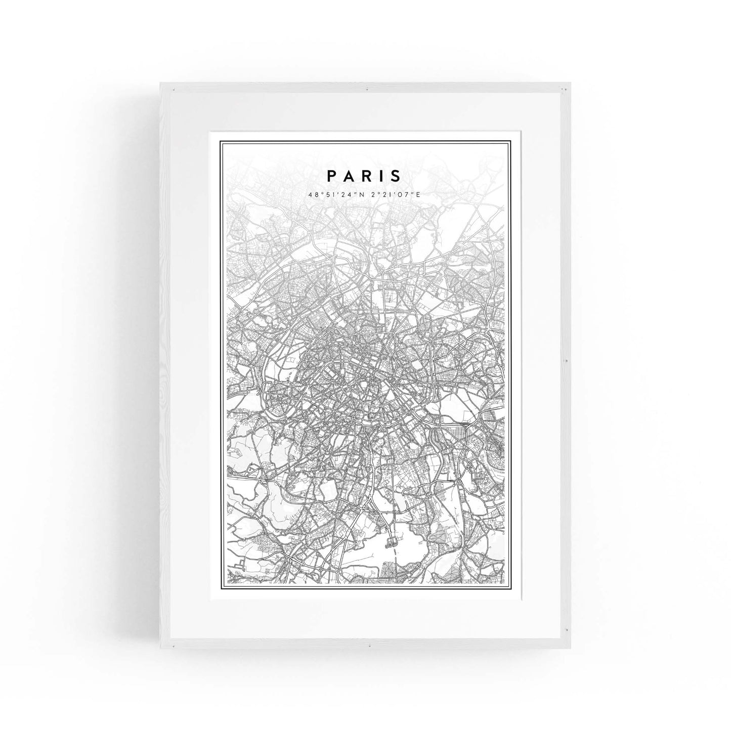 Paris France Minimal Map Travel Wall Art - The Affordable Art Company