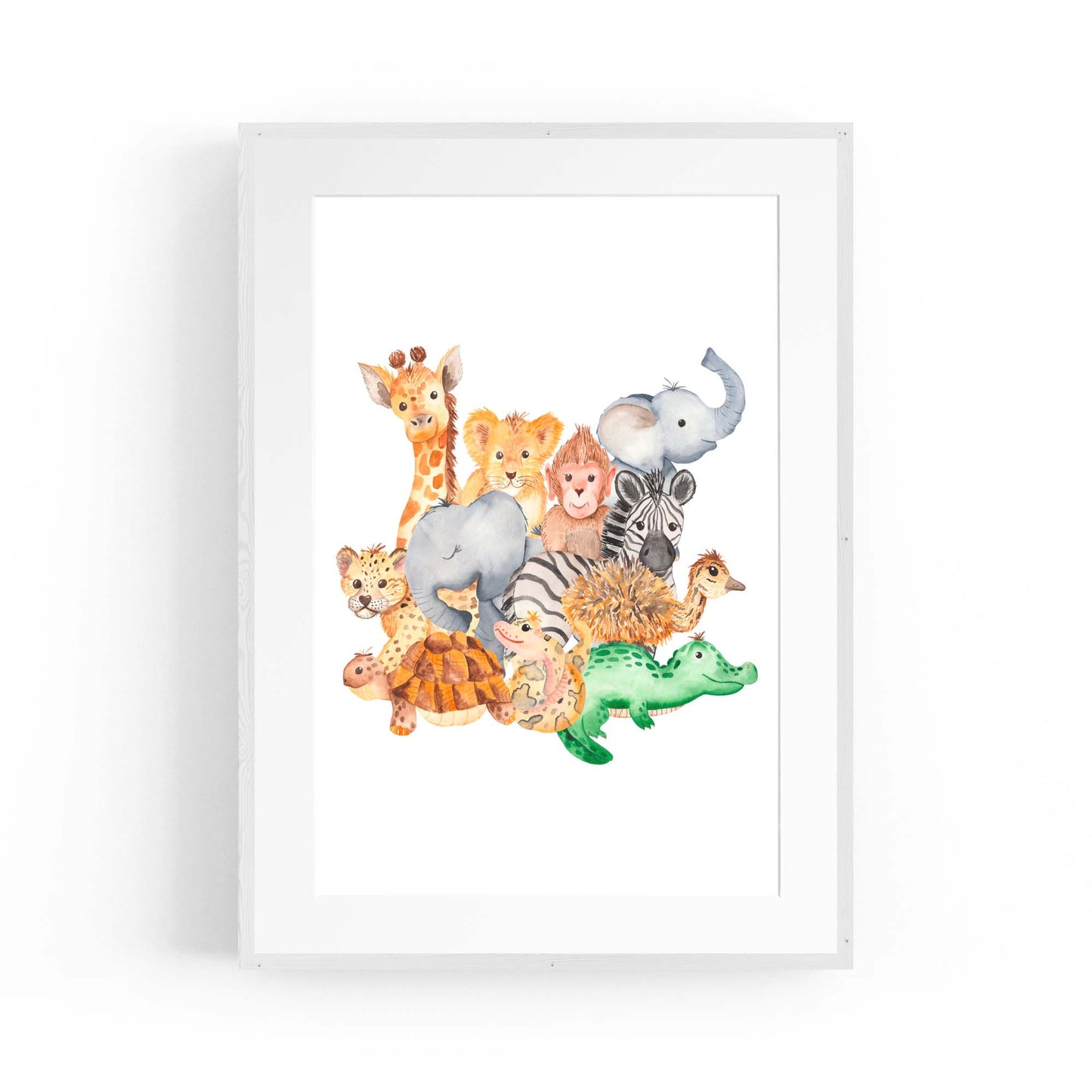 Safari Animal Group Painting Nursery Wall Art #2 - The Affordable Art Company