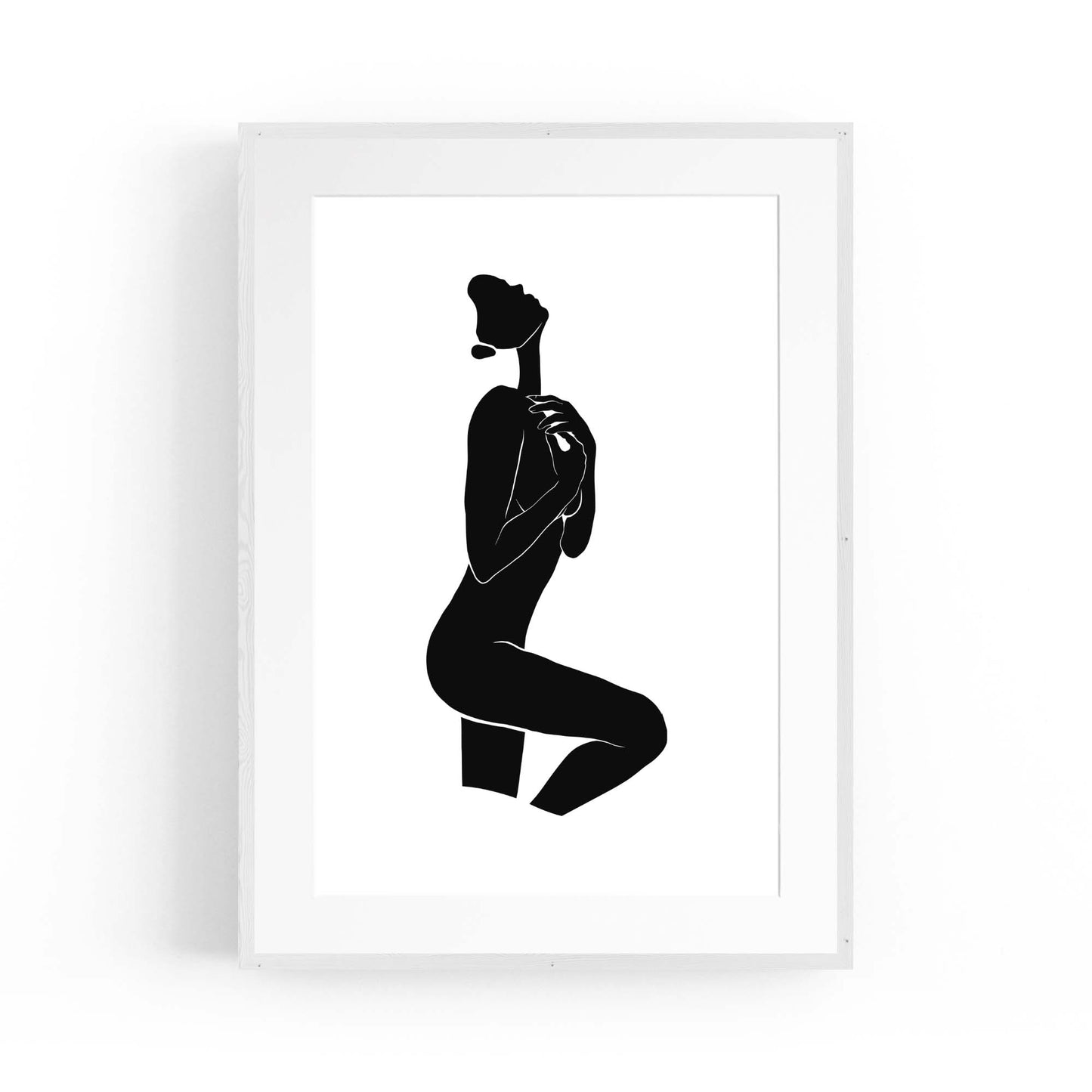 Minimal Nude Woman Female Shape Wall Art - The Affordable Art Company