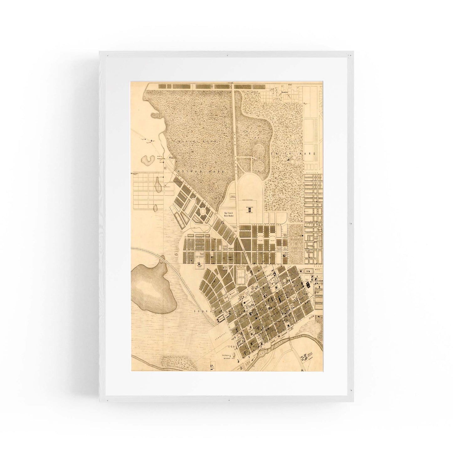 Melbourne Victoria Vintage Map Australia Wall Art #1 - The Affordable Art Company