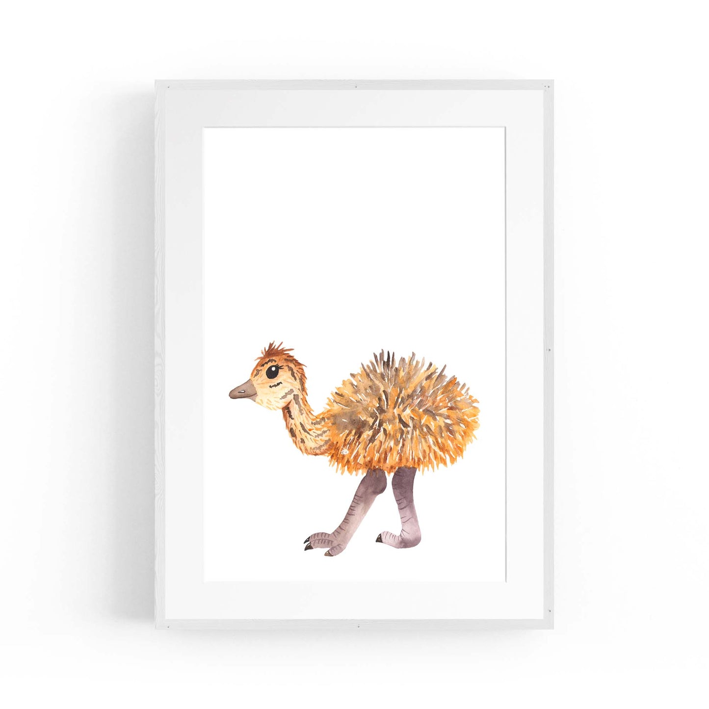 Cartoon Ostrich Cute Nursery Baby Animal Art - The Affordable Art Company