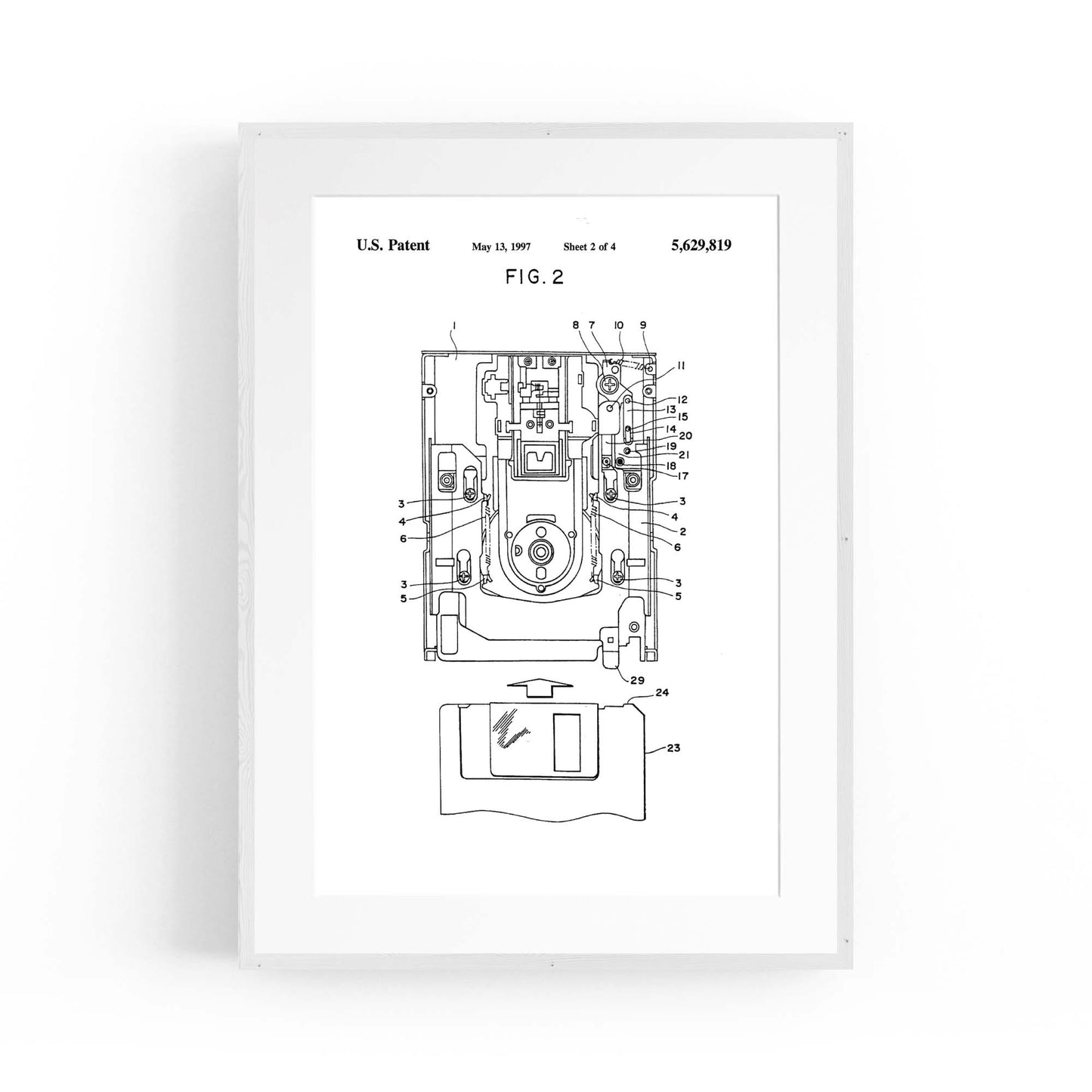 Vintage Floppy Disk Patent Wall Art #2 - The Affordable Art Company