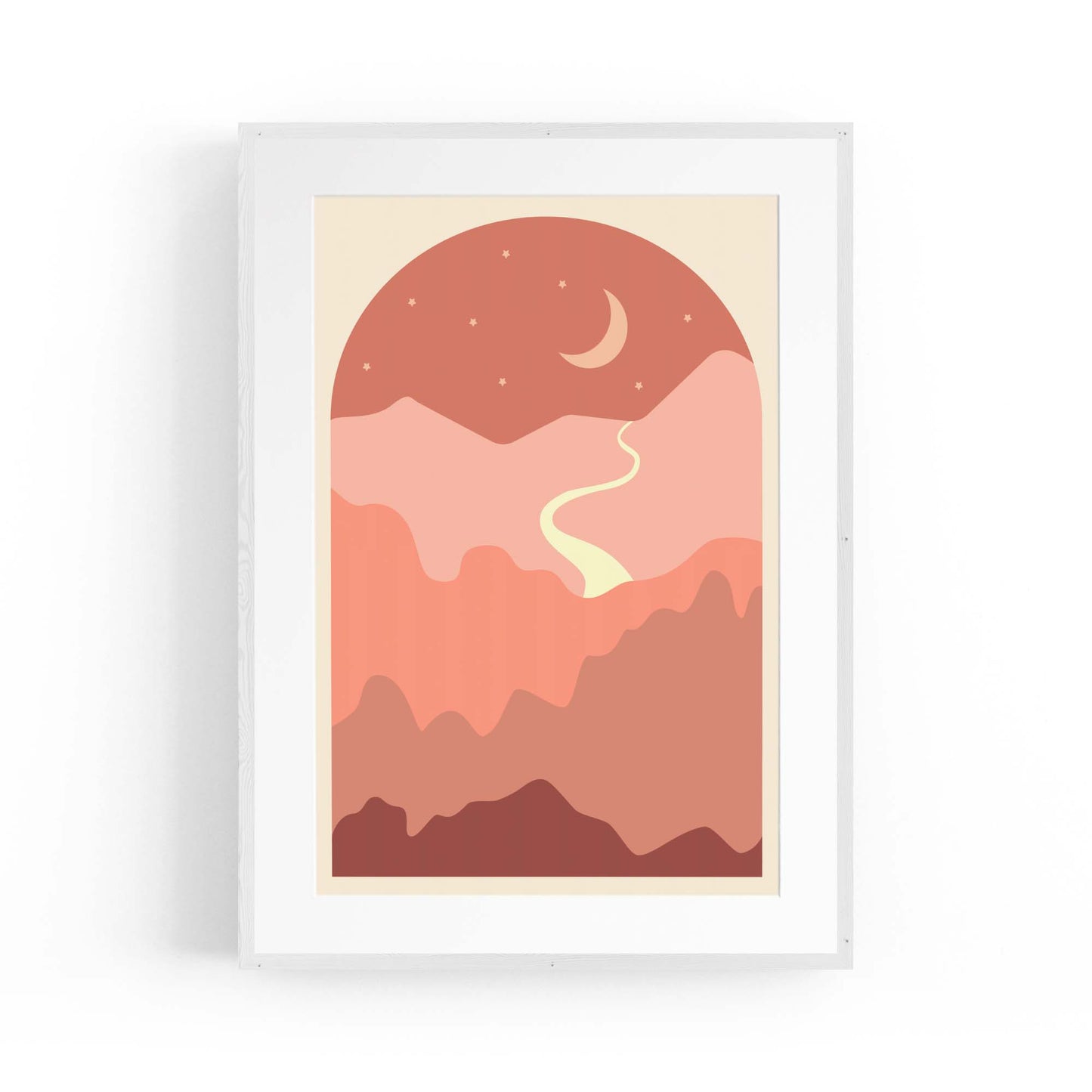 Summer Night Minimal Pink & Pastel Wall Art - The Affordable Art Company