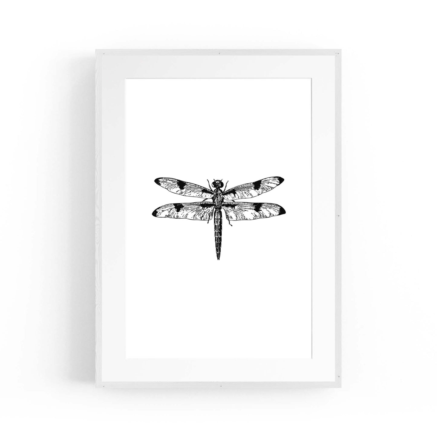 Dragonfly Drawing Insect Minimal Artwork Wall Art #1 - The Affordable Art Company