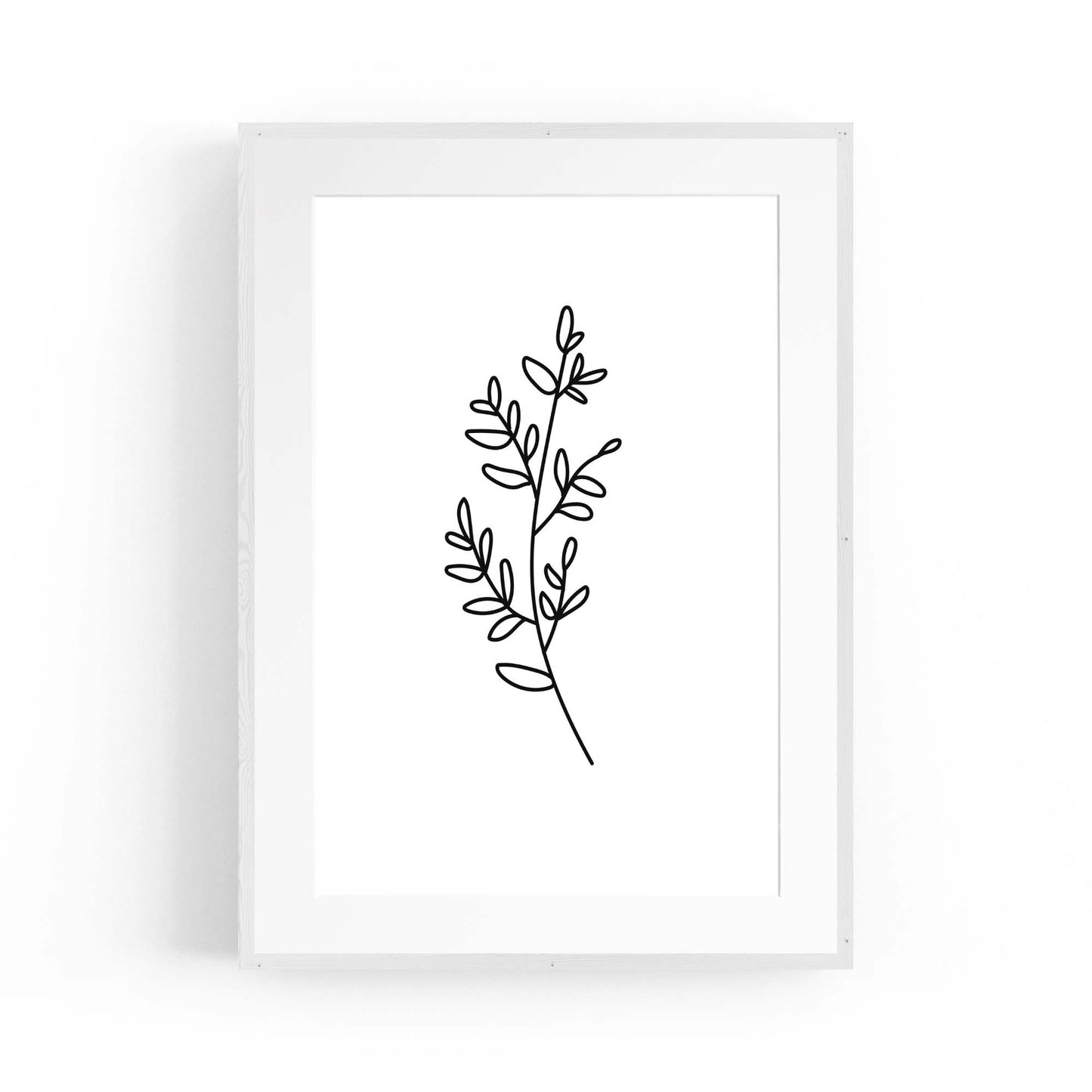 Minimal Branch Line Drawing Plant Nature Wall Art #3 - The Affordable Art Company