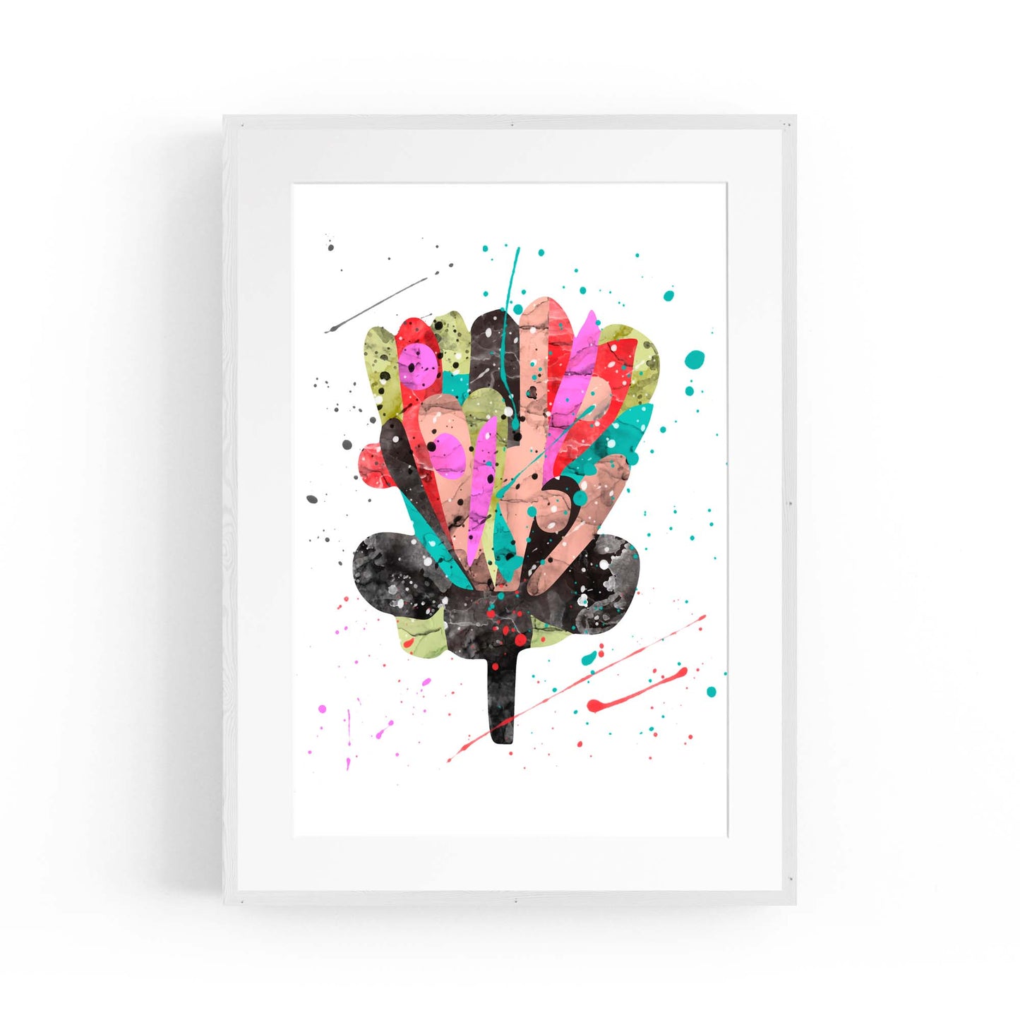 Scandi Flower Colourful Kitchen Cafe Wall Art #3 - The Affordable Art Company