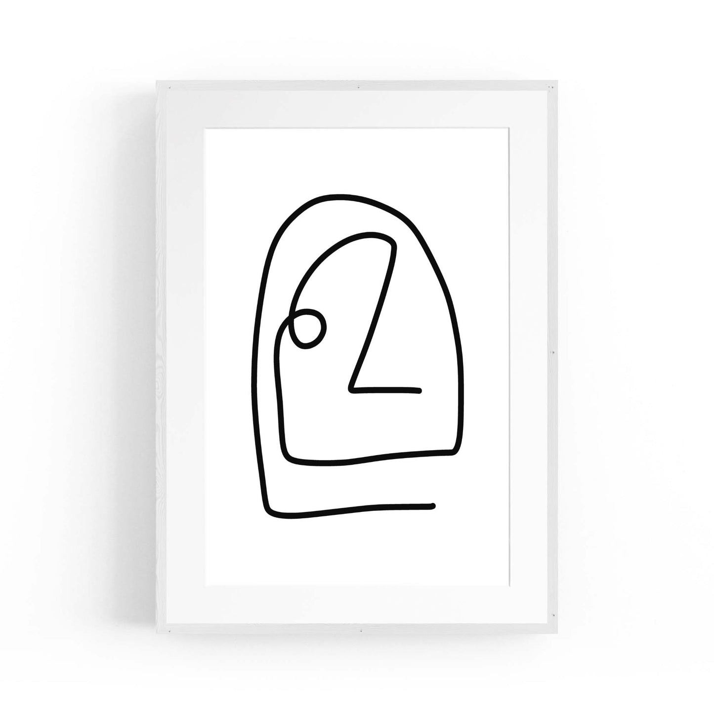 Minimal Abstract Line Face Modern Wall Art #2 - The Affordable Art Company