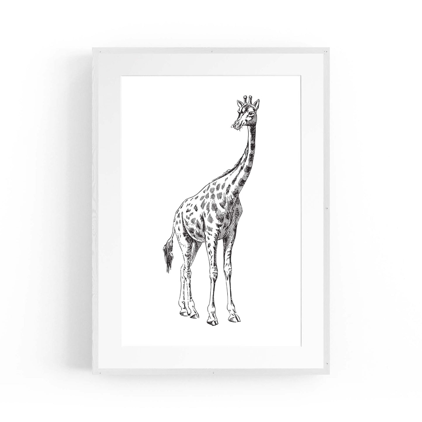 Detailed Giraffe Drawing Safari Animal Wall Art #2 - The Affordable Art Company