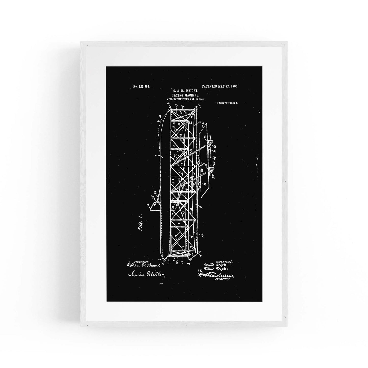 Airplane Patent Vintage Minimal Man Cave Wall Art #8 - The Affordable Art Company