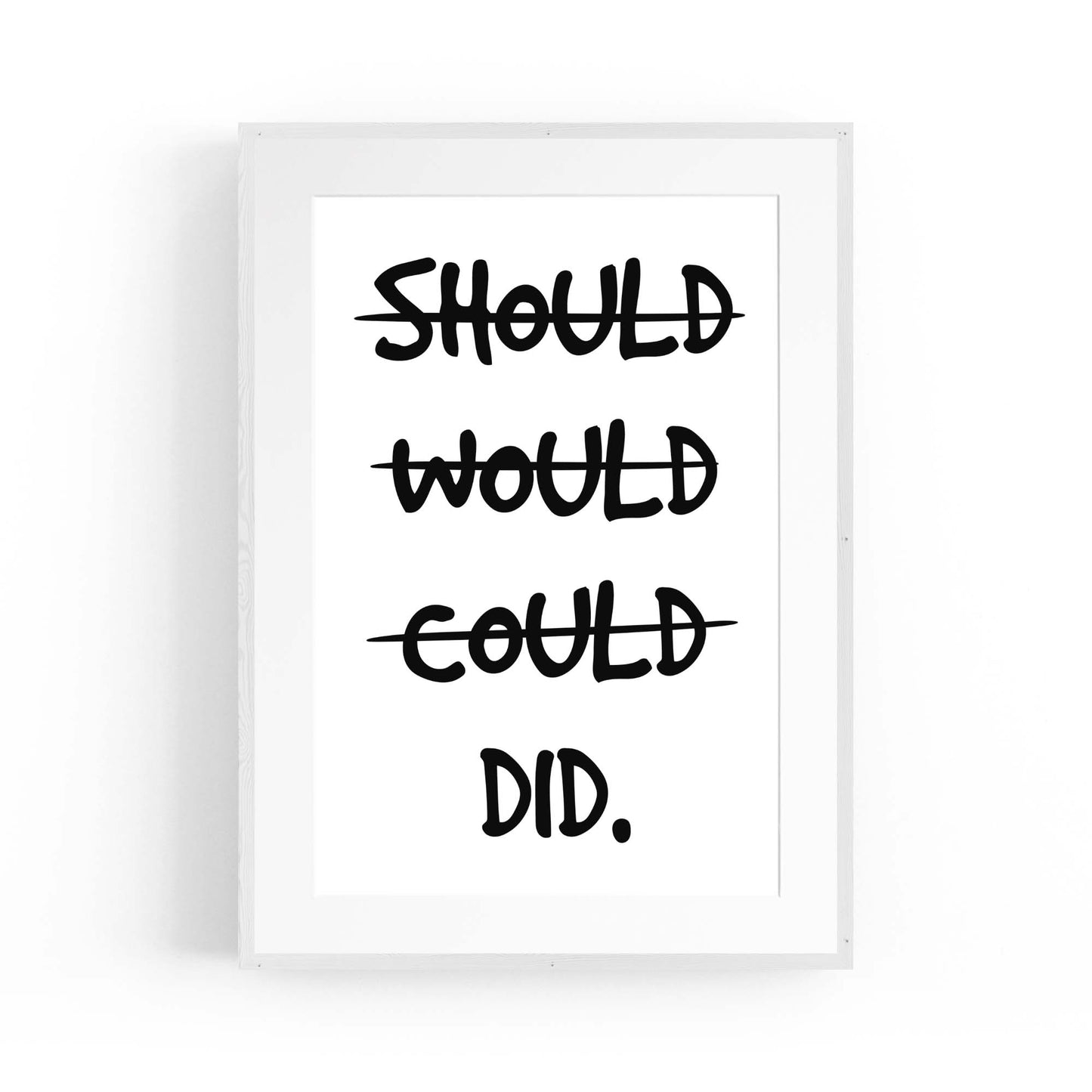 "Should, Would, Could - DID" Fitness Quote Wall Art - The Affordable Art Company