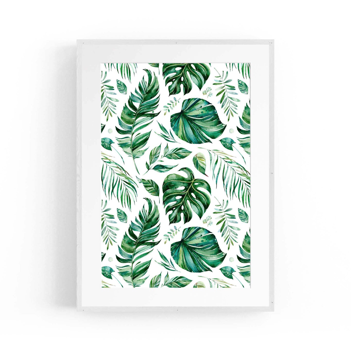 Tropical Leaf Pattern Green Plant Leaves Wall Art #3 - The Affordable Art Company