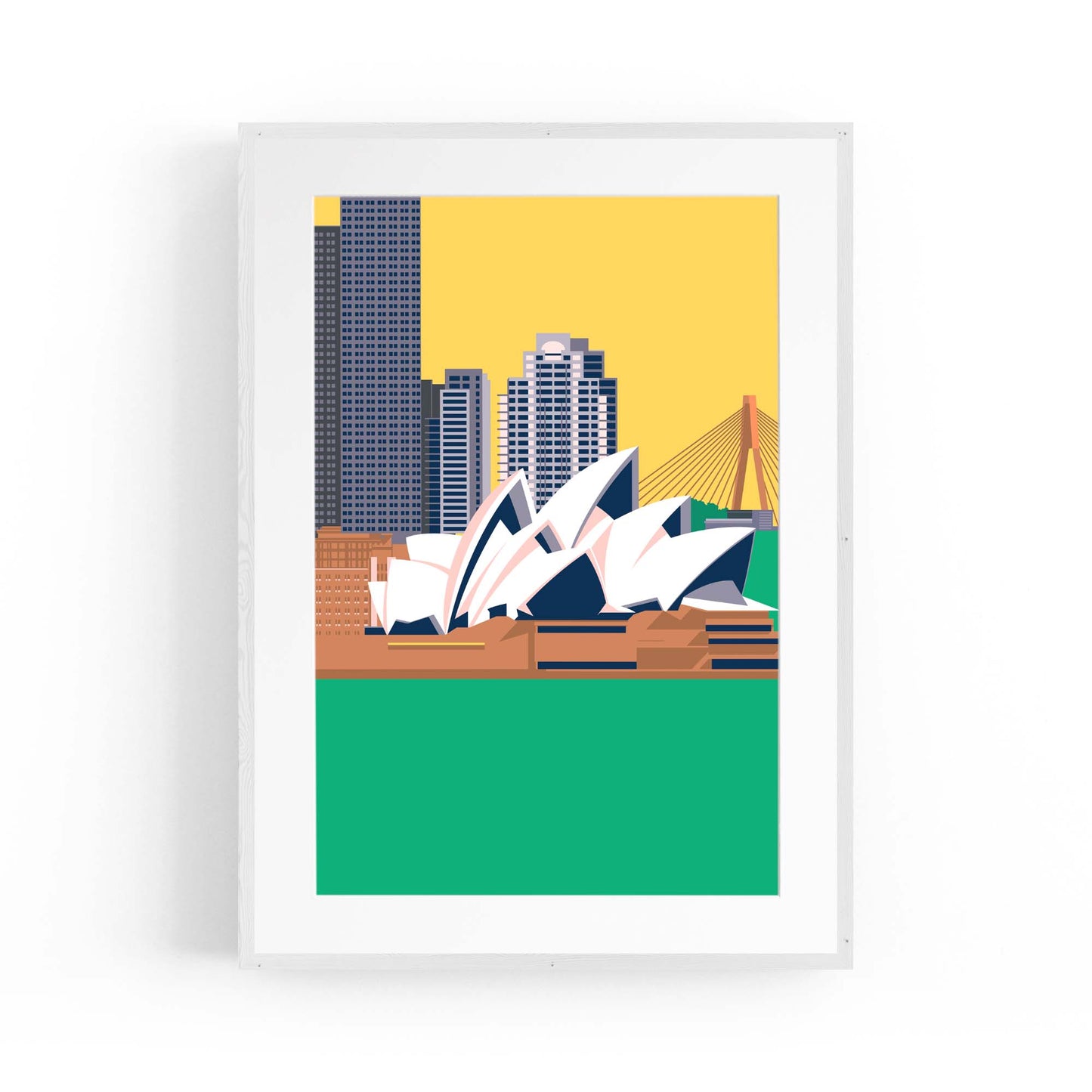 Retro Sydney Opera House Vintage Travel Wall Art - The Affordable Art Company