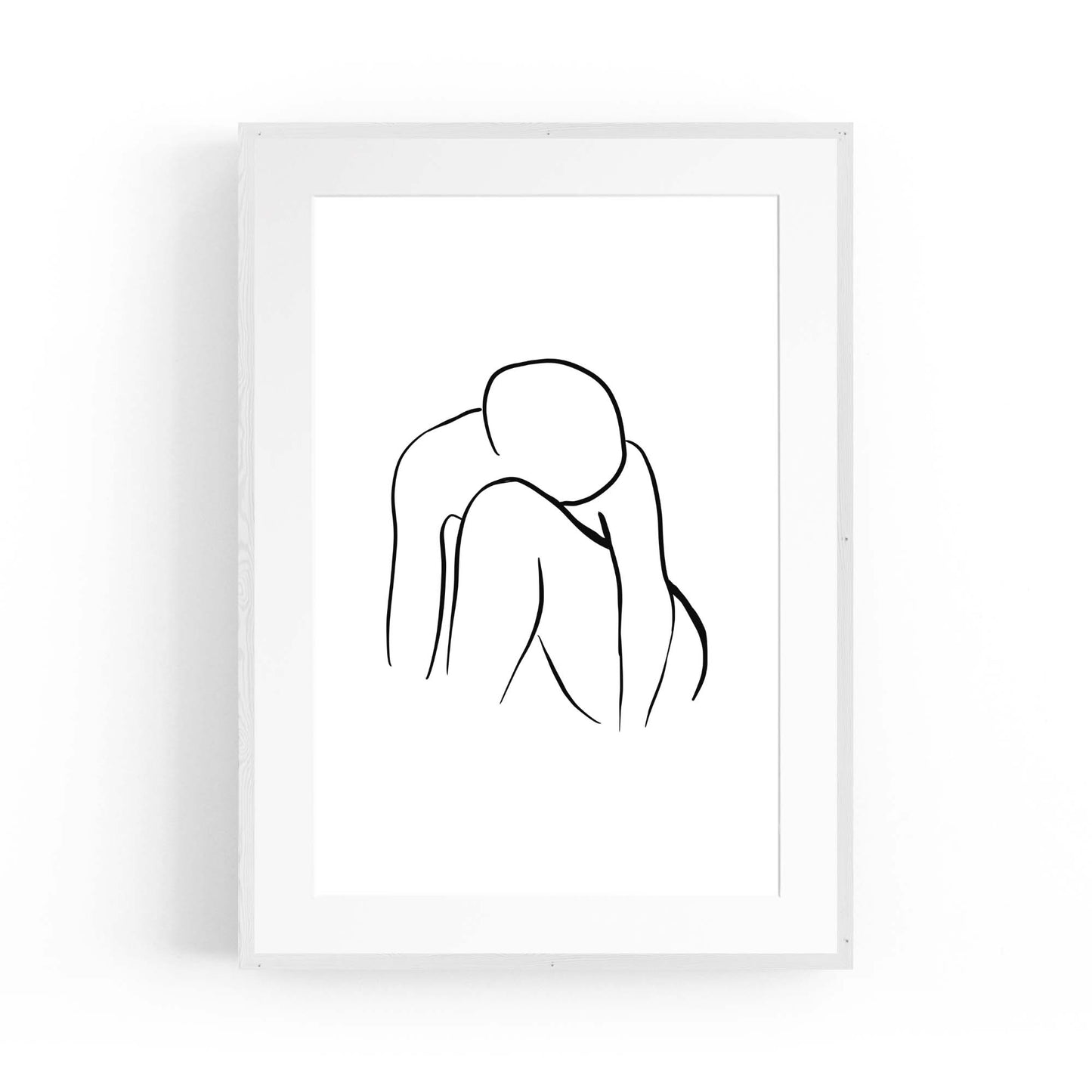 Resting Female Nude Line Drawing Wall Art - The Affordable Art Company