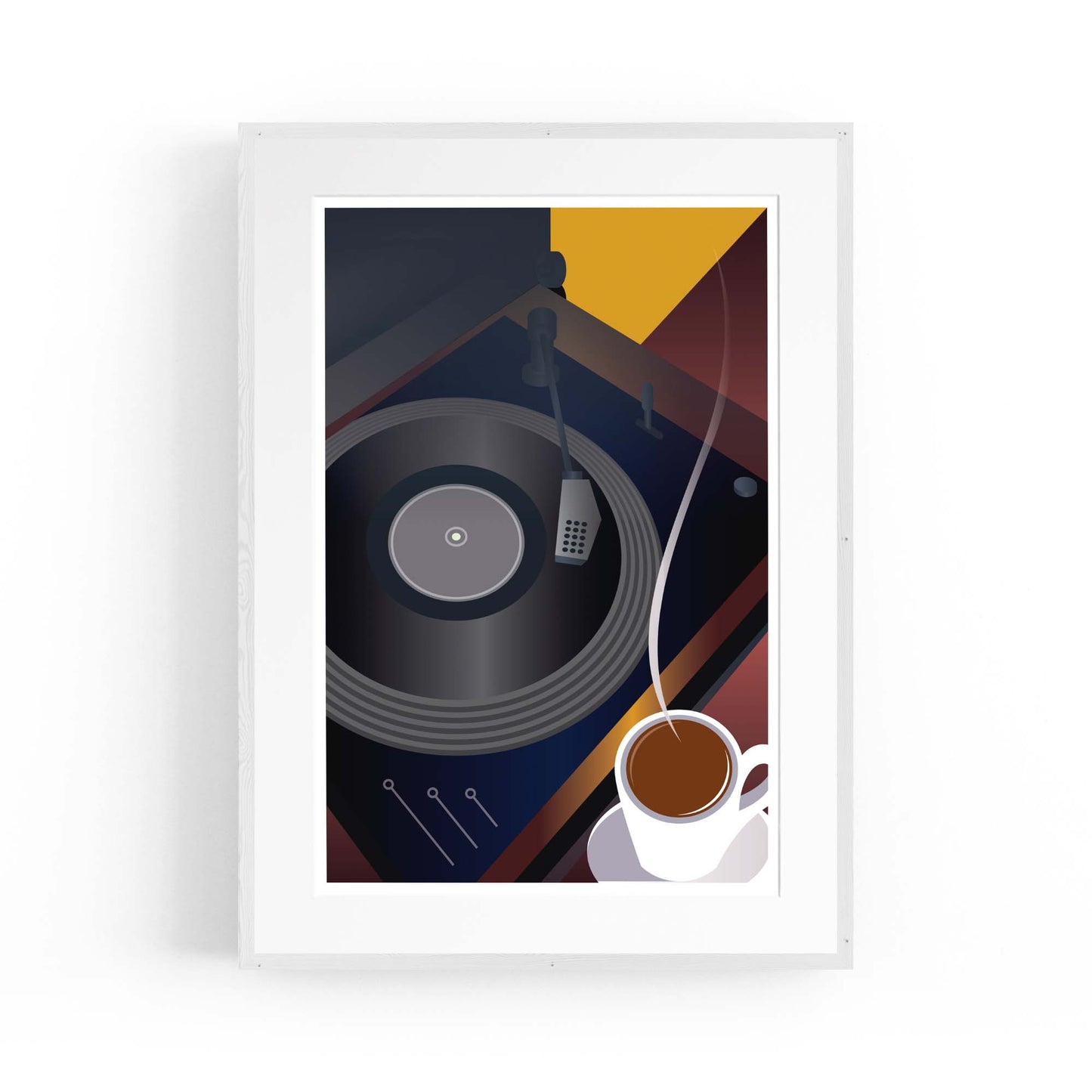 Art Deco Record Player Vintage Retro Wall Art - The Affordable Art Company