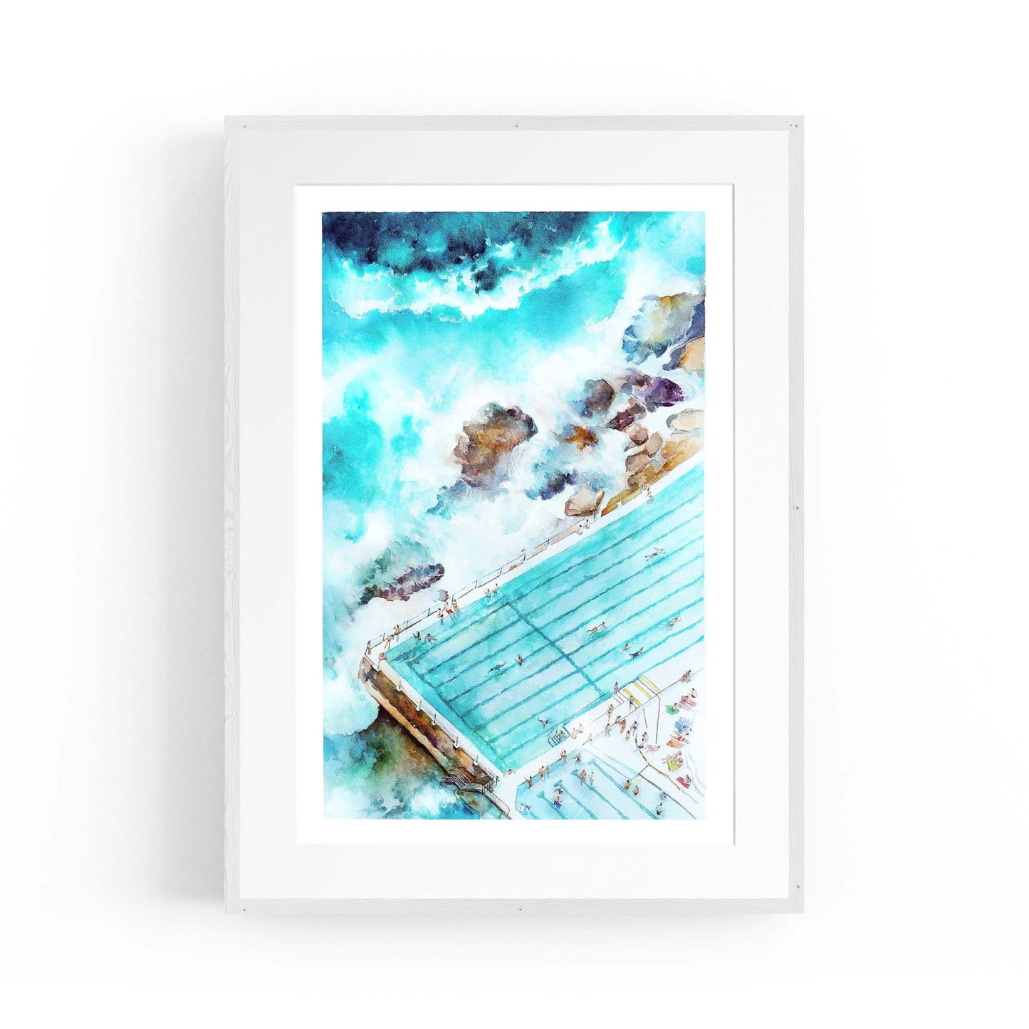 Bondi Sea Baths Sydney Painting Artwork Wall Art - The Affordable Art Company