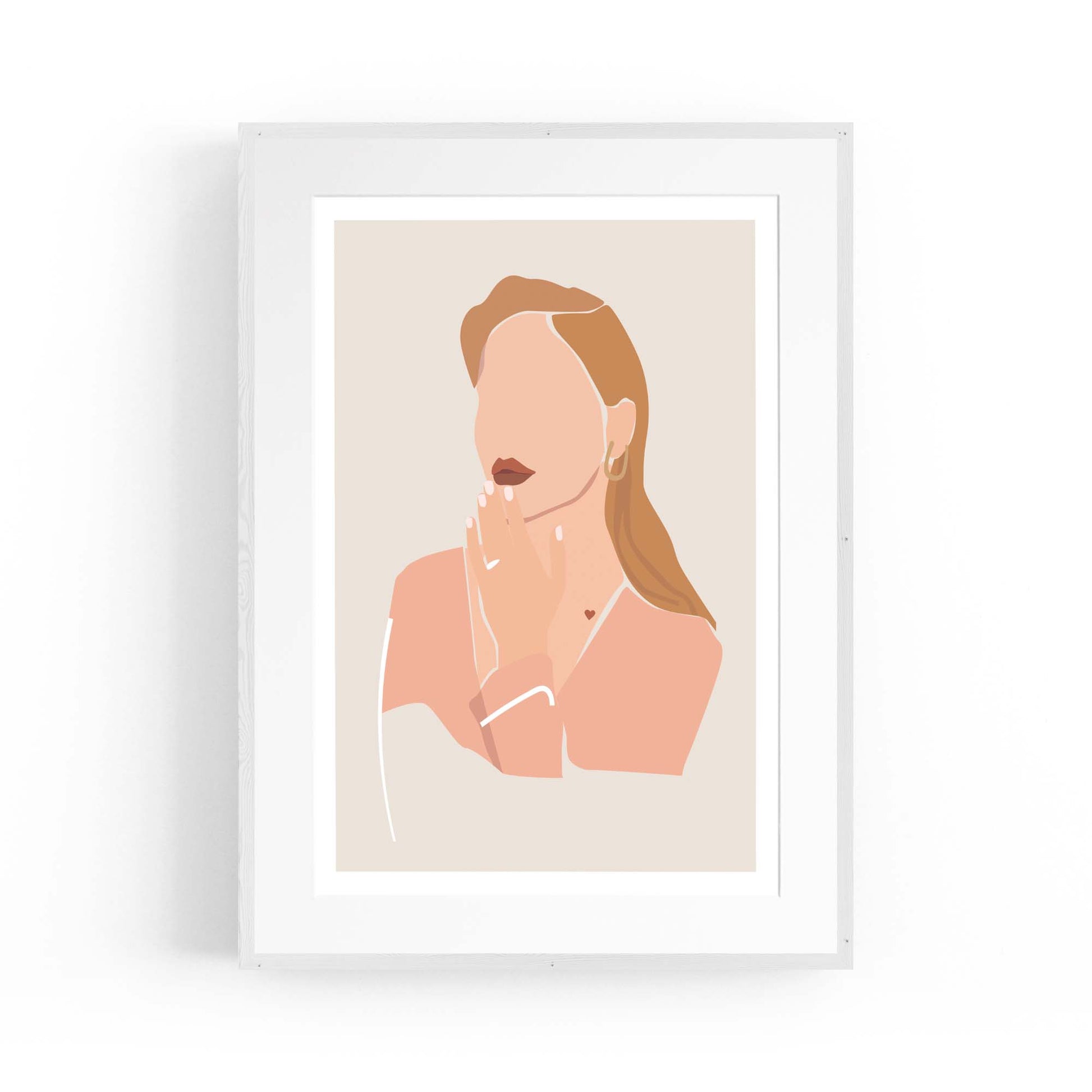 Minimal Girl Abstract Retro Bedroom Wall Art #4 - The Affordable Art Company