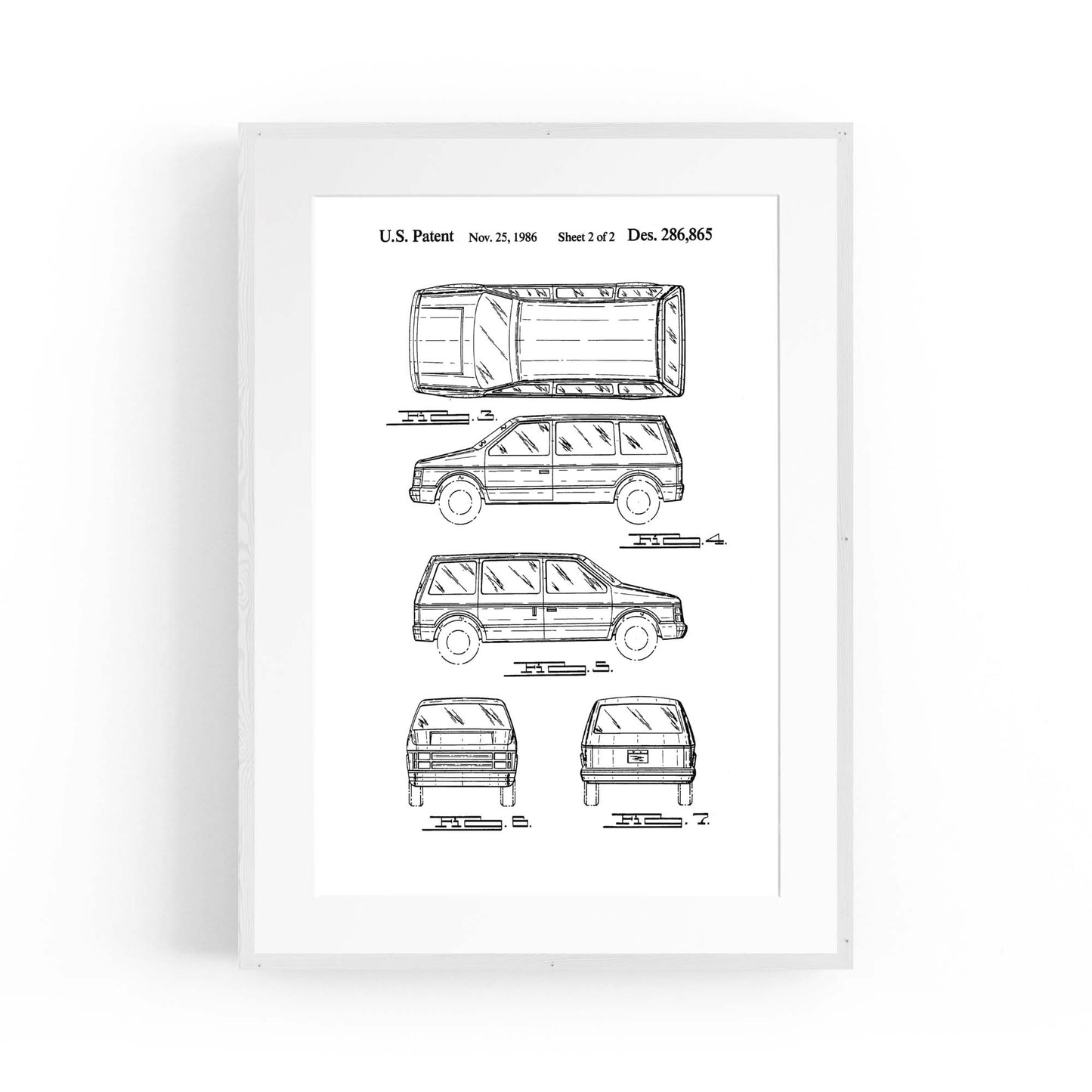 Vintage Minivan Patent Garage Wall Art #2 - The Affordable Art Company