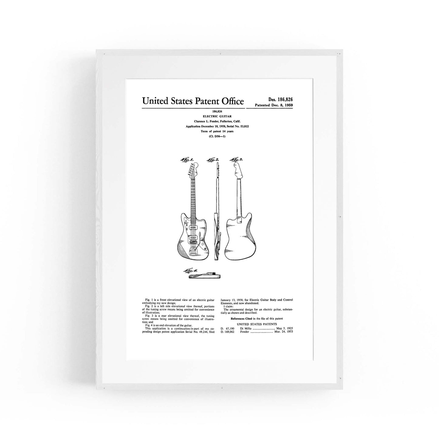 Vintage Guitar Patent Music Wall Art #4 - The Affordable Art Company
