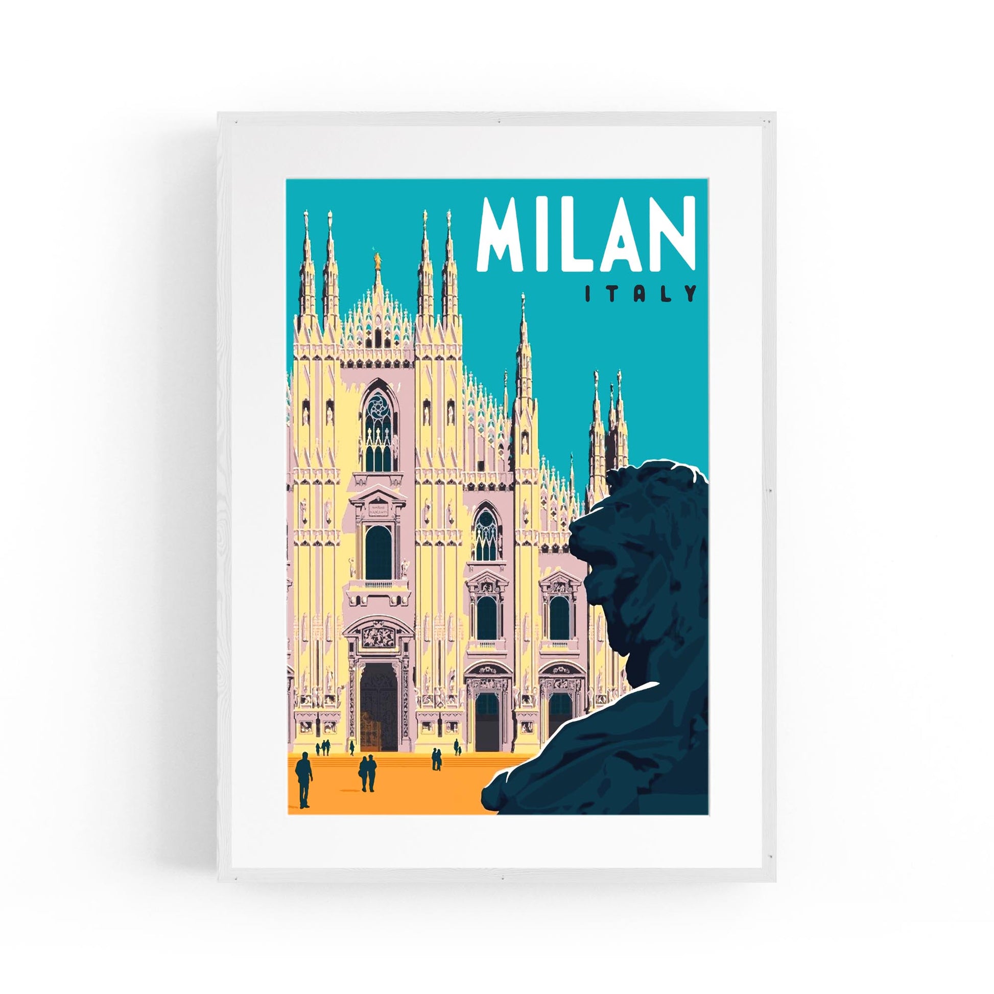 Retro Milan, Italy Travel Advert Wall Art - Portsby