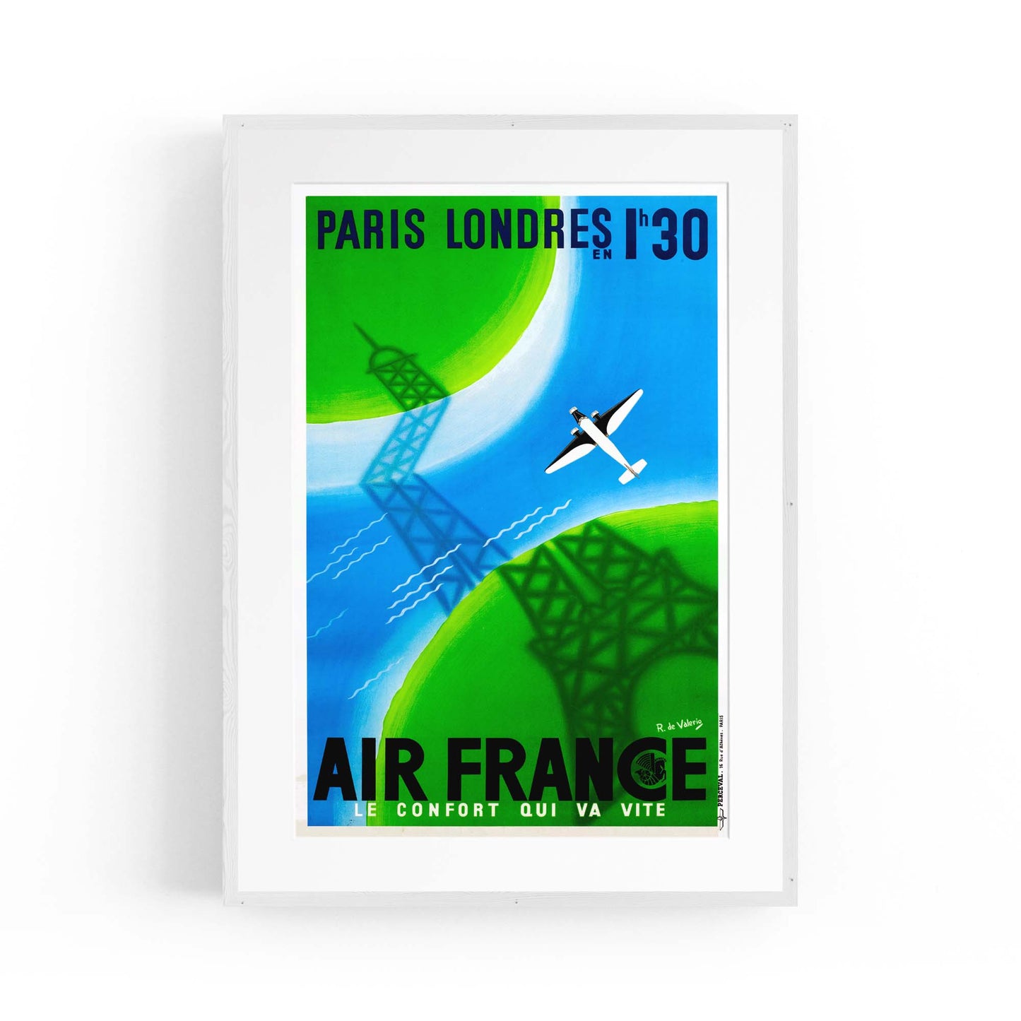 Air France - Paris to London Vintage Advert Wall Art - The Affordable Art Company