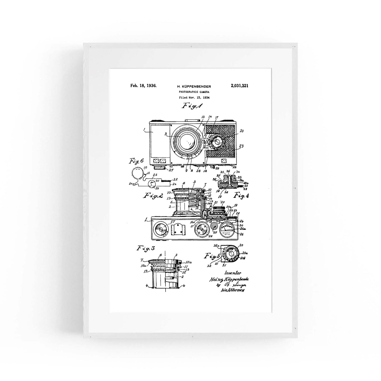 Vintage Camera Patent Photographer Wall Art #2 - The Affordable Art Company