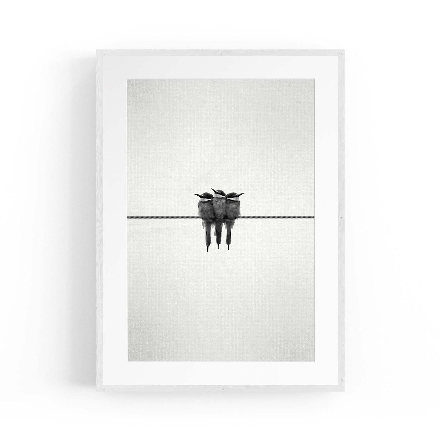 Abstract Bird on Wire Minimal Drawing Wall Art #1 - The Affordable Art Company