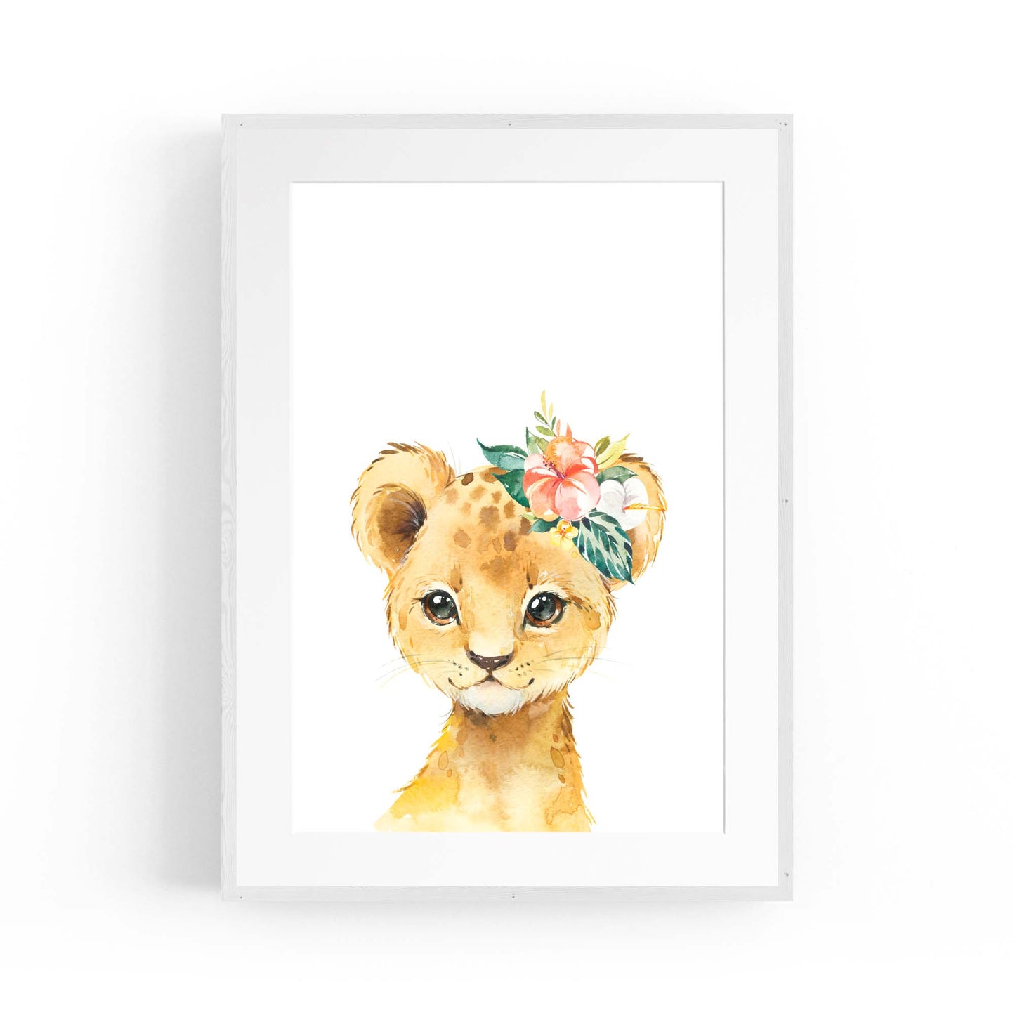 Cute Baby Lion Nursery Animal Gift Wall Art - The Affordable Art Company