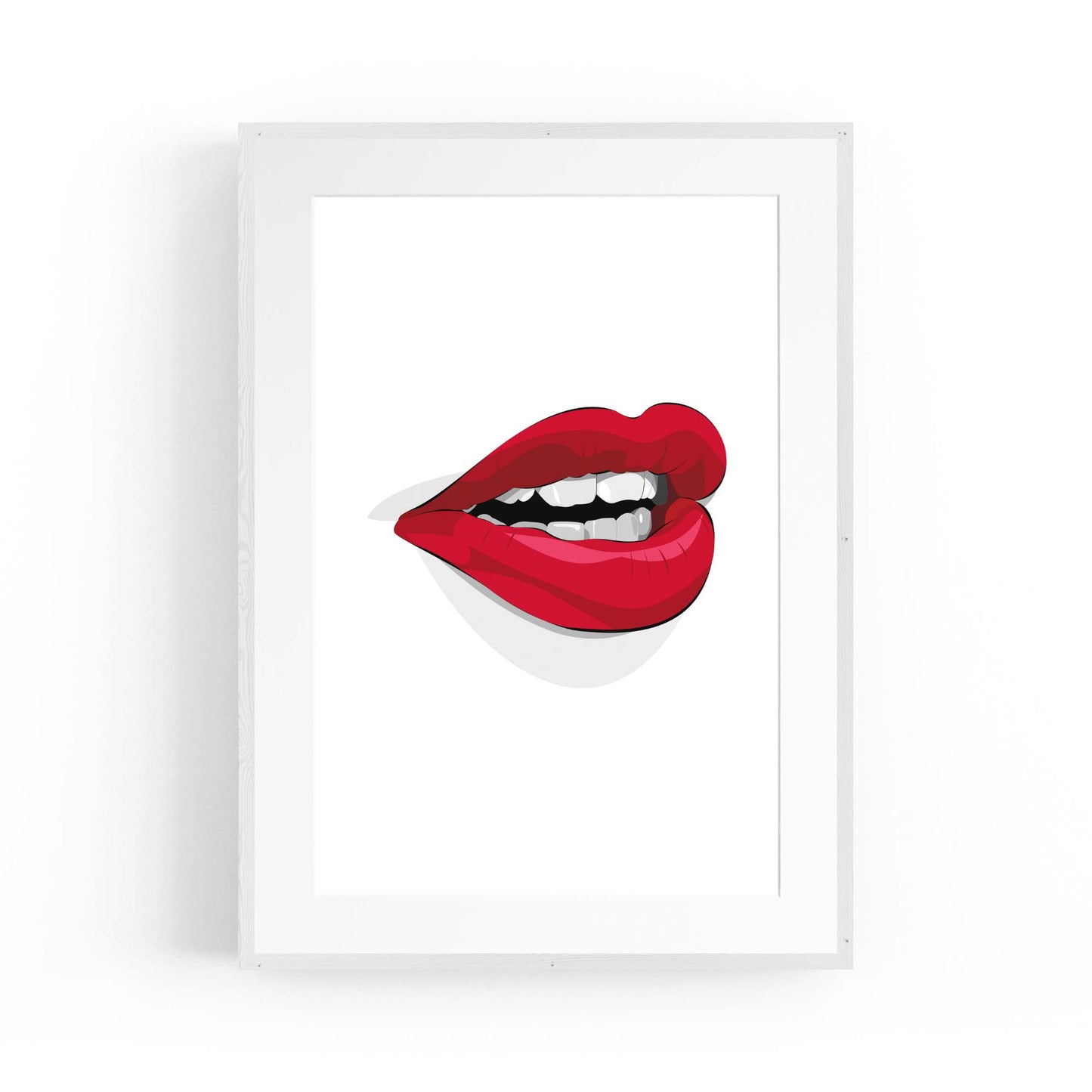 Red Lips Fashion Girls Bedroom Wall Art - The Affordable Art Company