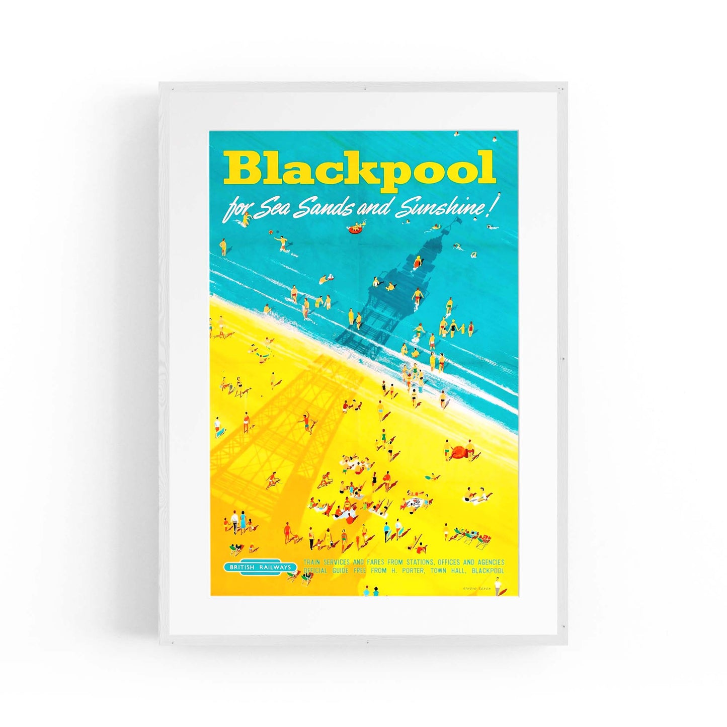 Blackpool, England Vintage Travel UK Wall Art - The Affordable Art Company