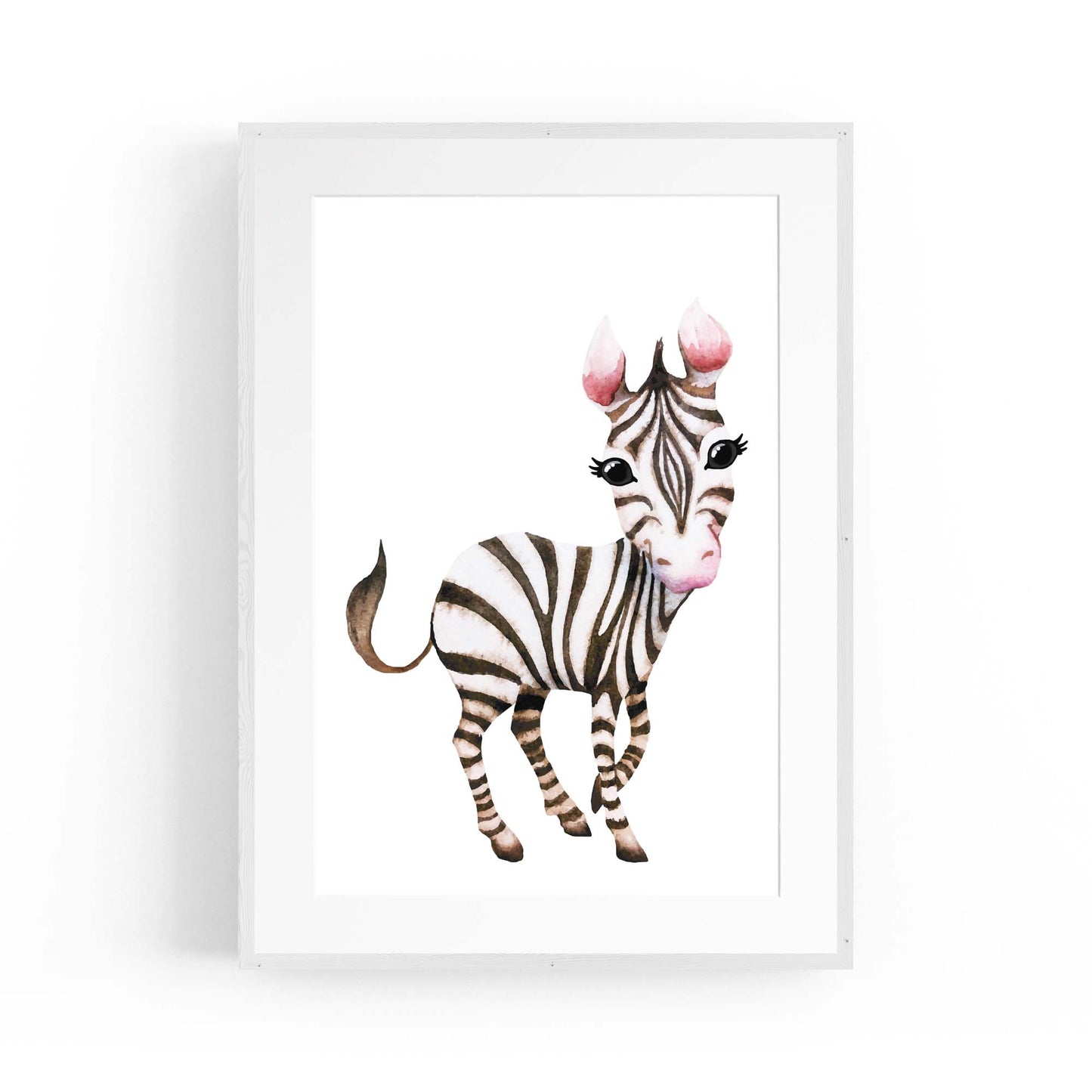 Cartoon Zebra Cute Nursery Baby Animal Art #1 - The Affordable Art Company