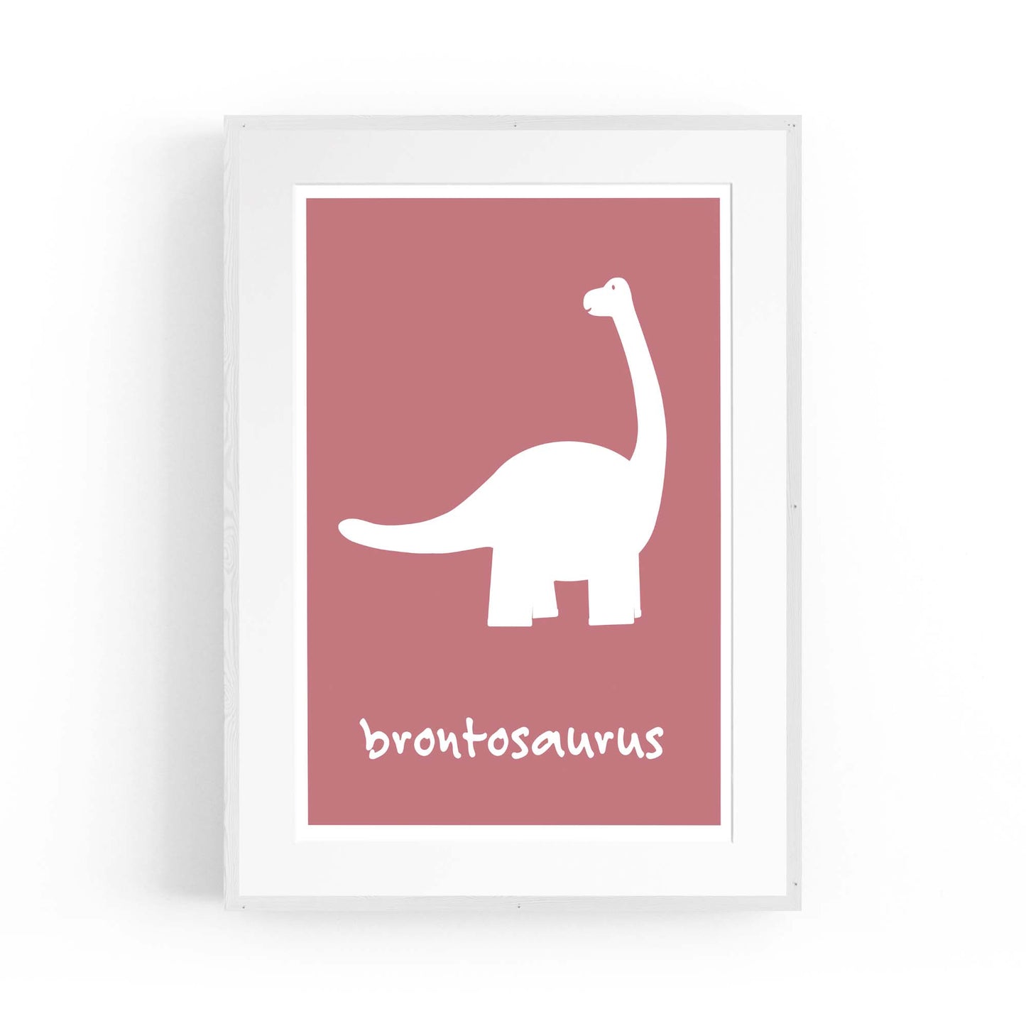 Brontosaurus Red Dinosaur Nursery Boys Bedroom Art - The Affordable Art Company