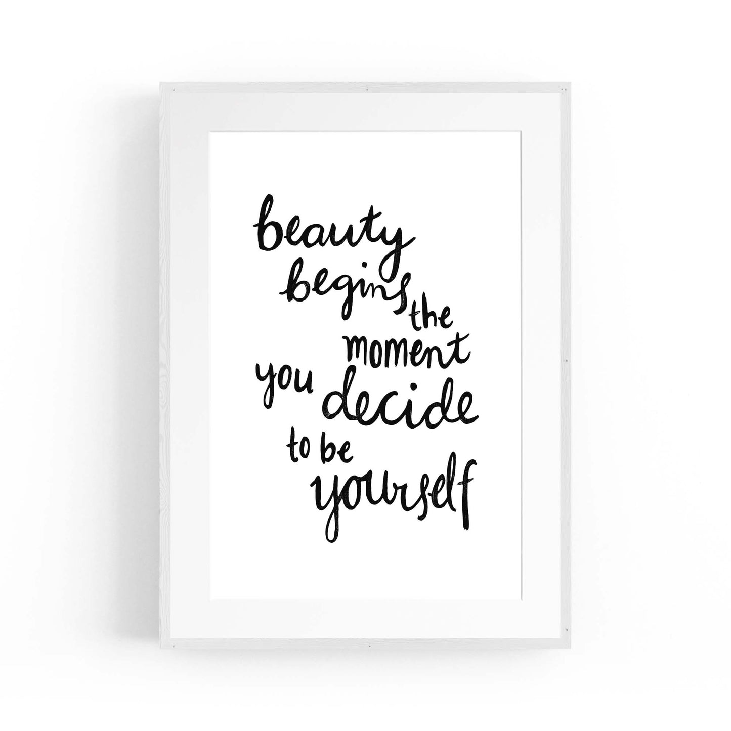 "Beauty Begins..." Bedroon Fashion Quote Wall Art - The Affordable Art Company