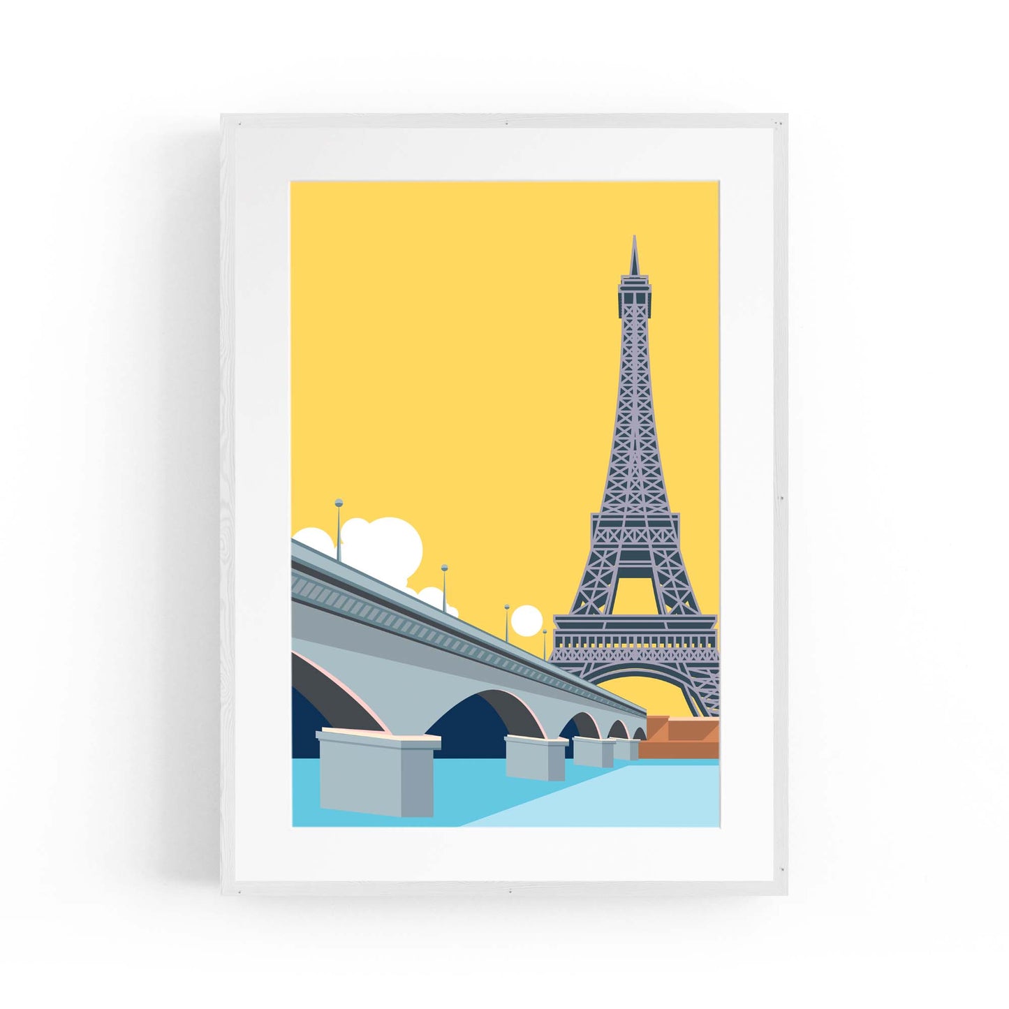 Retro Eiffel Tower Paris Travel Vintage Wall Art - The Affordable Art Company
