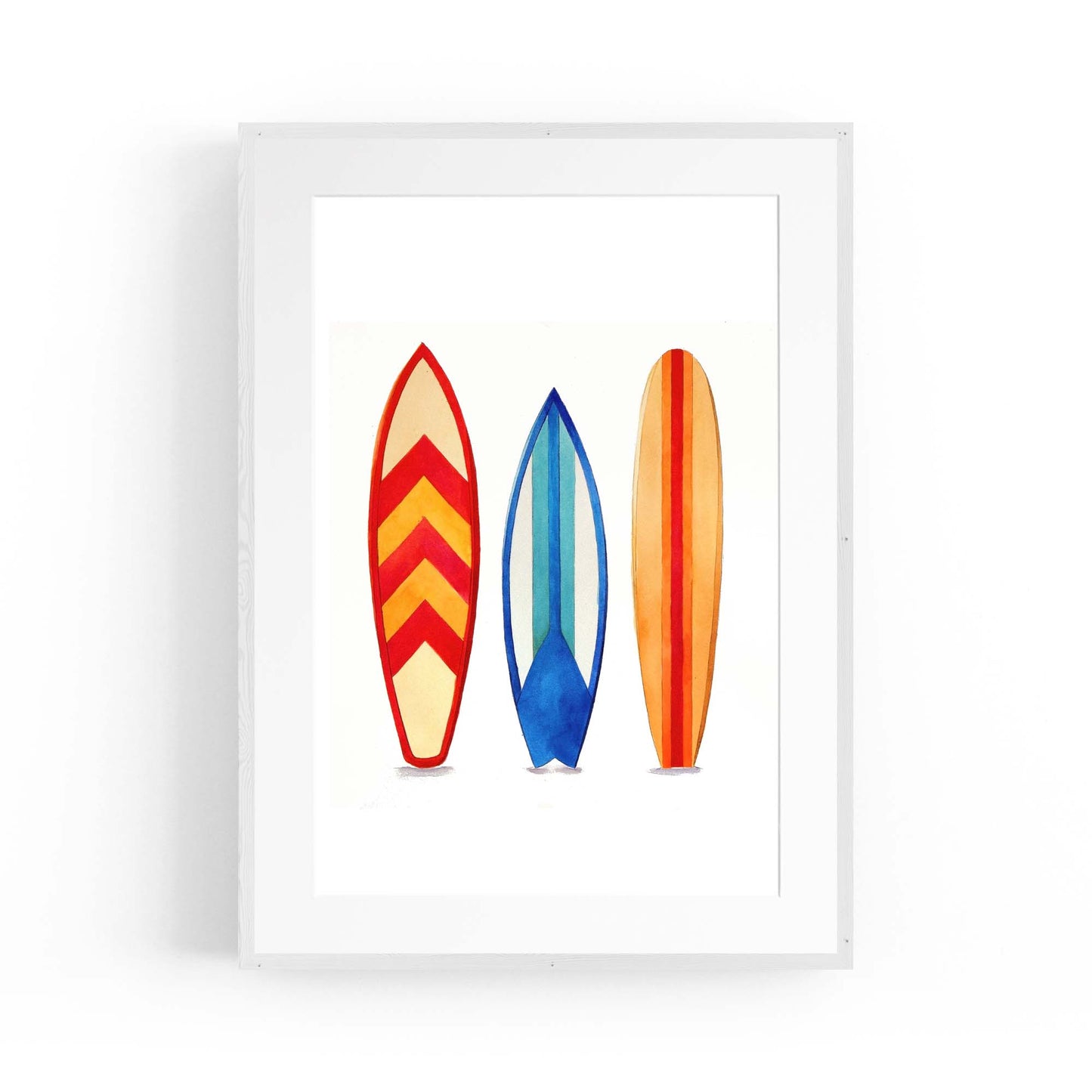 Surfboard Watercolour Australian Surf Wall Art - The Affordable Art Company