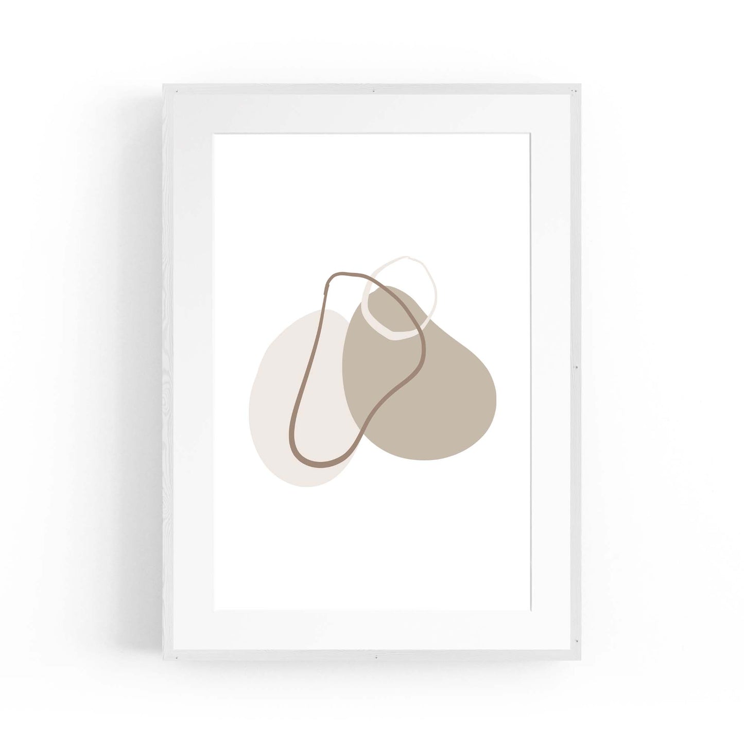 Minimal Black & White Shapes Abstract Wall Art #2 - The Affordable Art Company