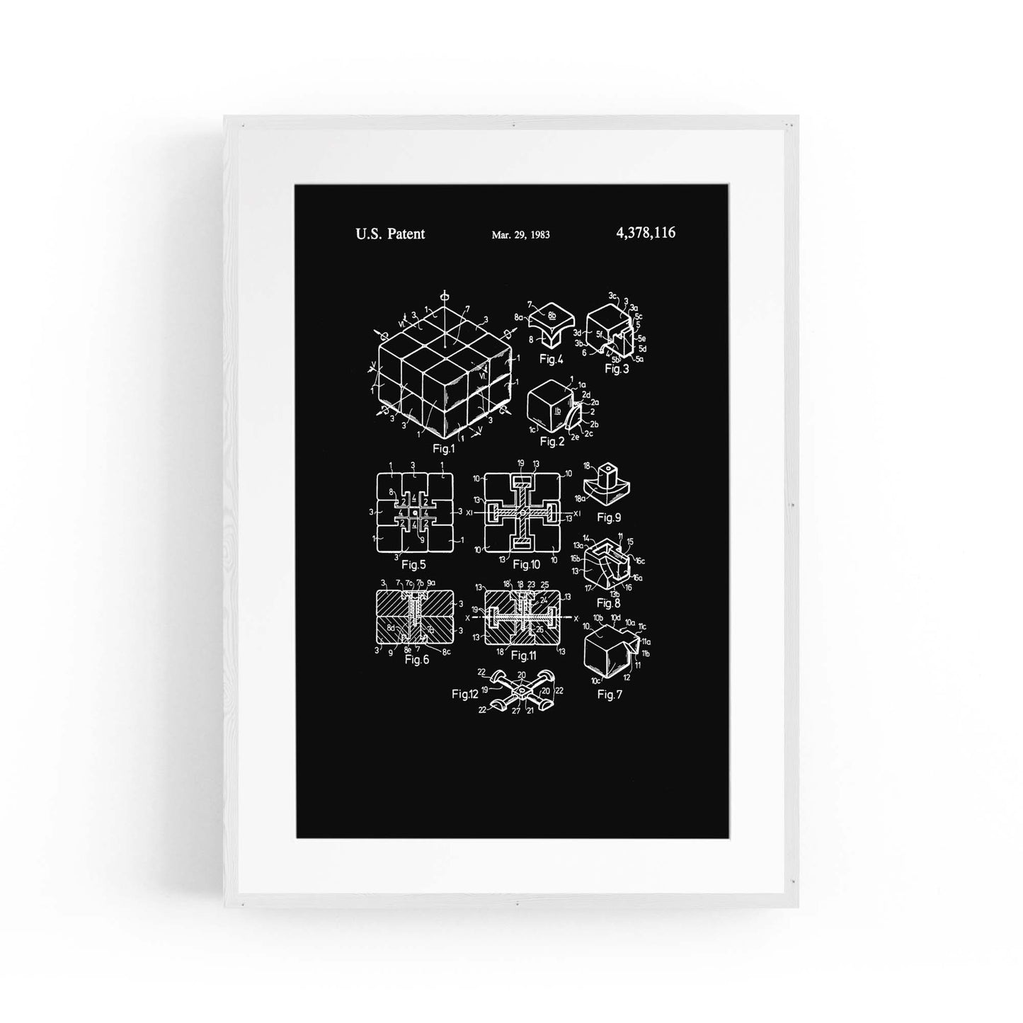 Vintage Rubik's Cube Patent 80s Toy Wall Art #1 - The Affordable Art Company