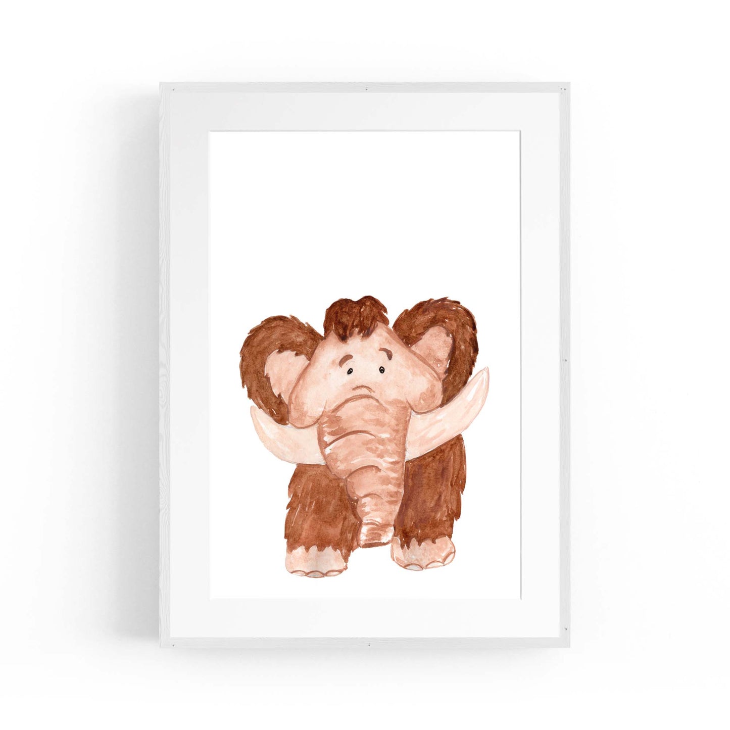 Cartoon Mammoth Cute Nursery Baby Animal Art - The Affordable Art Company