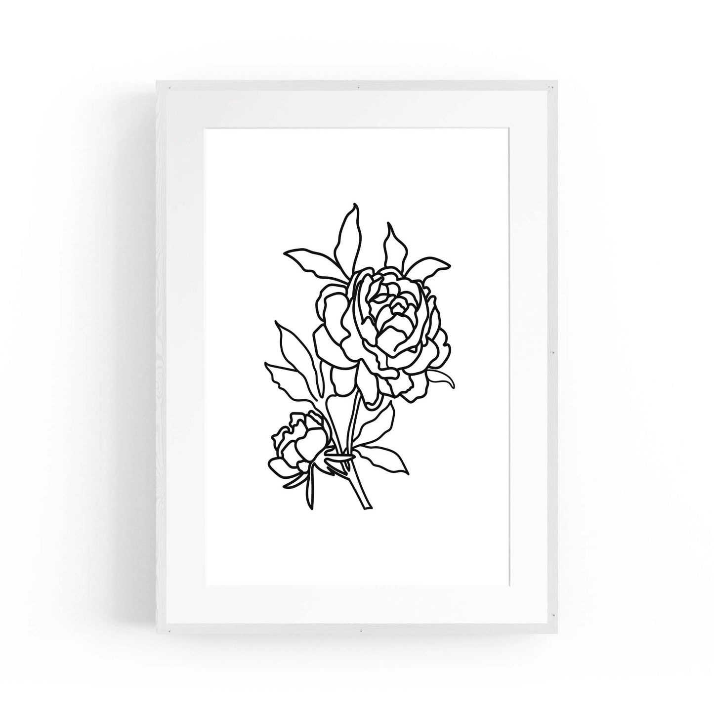 Rose Flower Line Drawing Minimal Kitchen Wall Art #3 - The Affordable Art Company