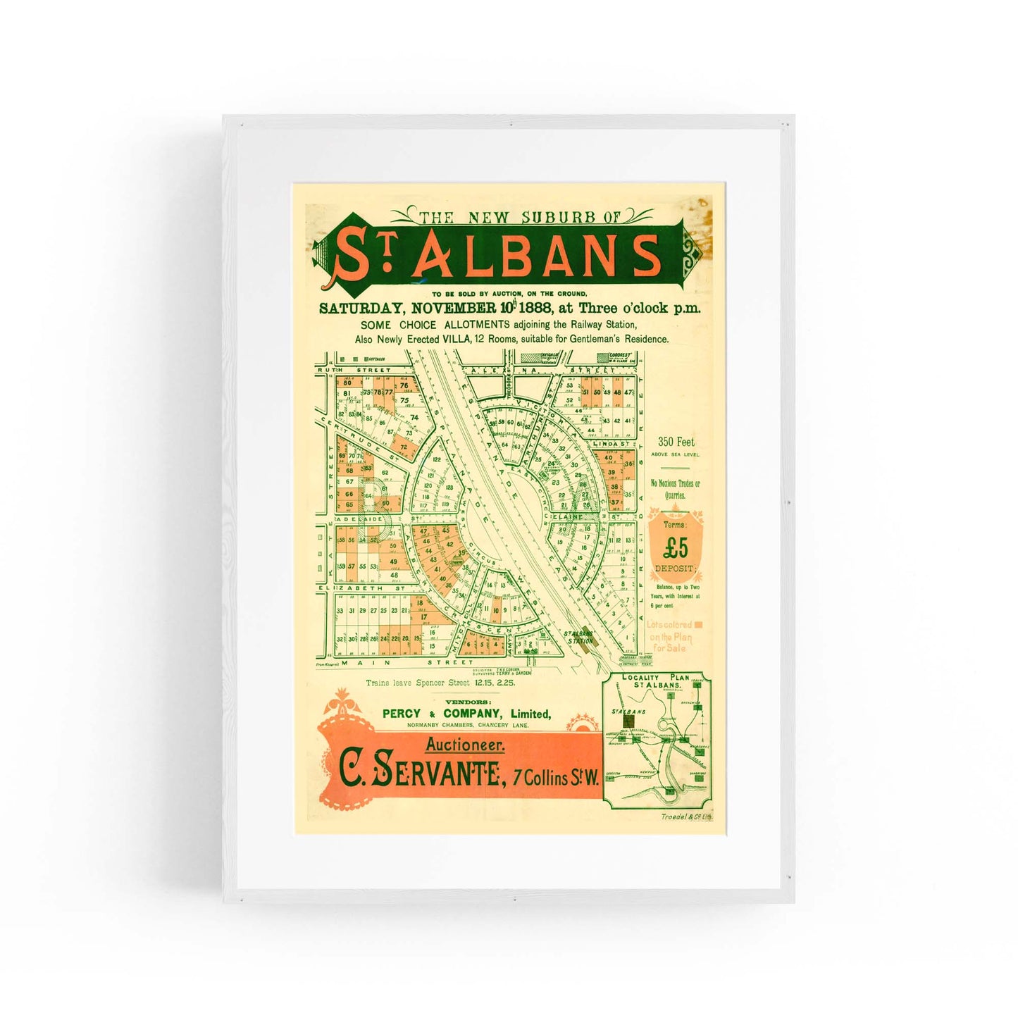 St Albans Melbourne Vintage Real Estate Advert Art #1 - The Affordable Art Company